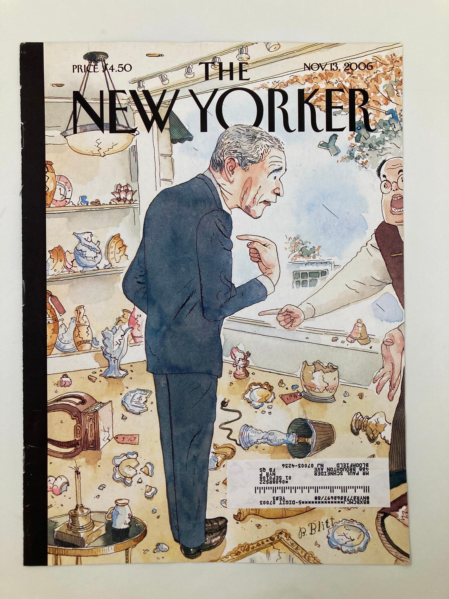 COVER ONLY The New Yorker November 13 2006 You Broke It by Barry Blitt