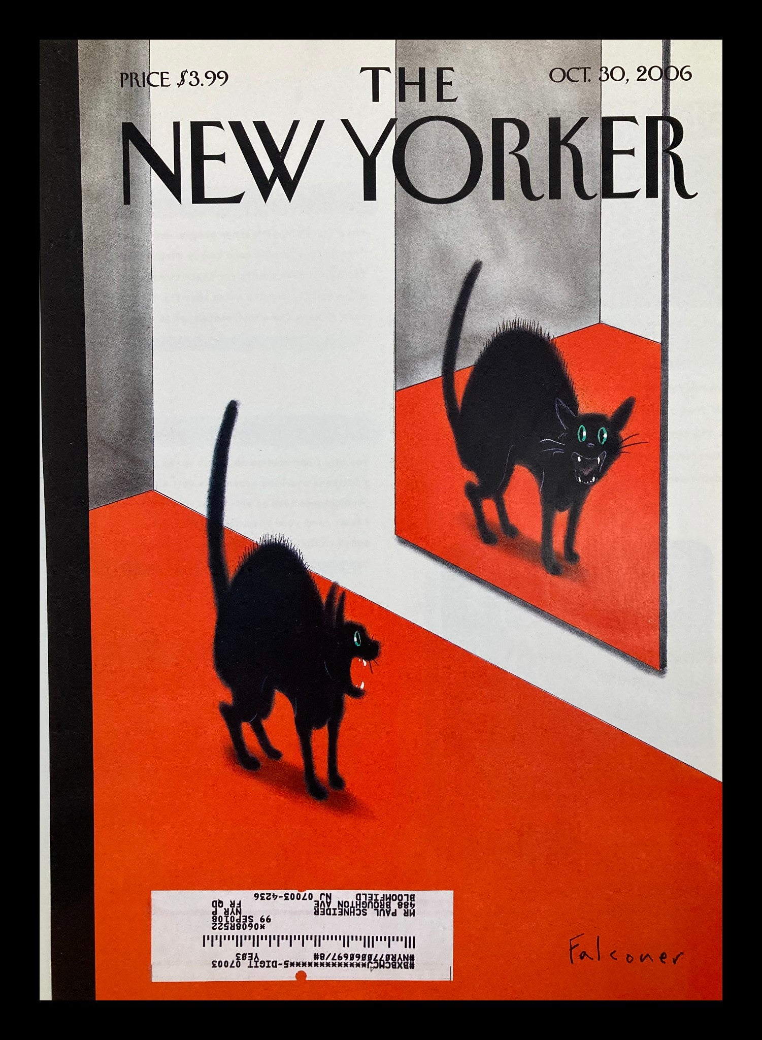 COVER ONLY The New Yorker October 30 2006 Scaredy Cat by Ian Falconer