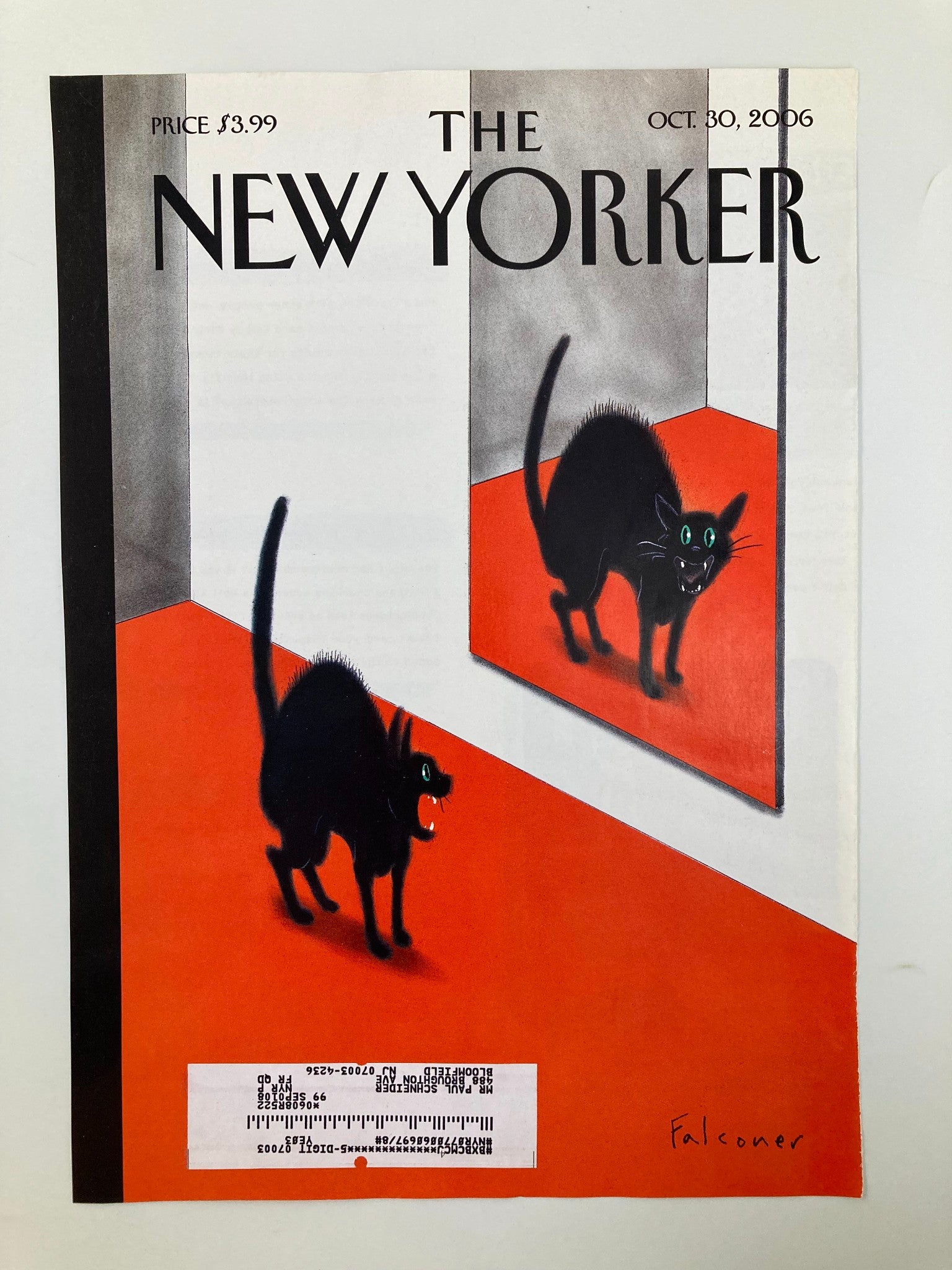 COVER ONLY The New Yorker October 30 2006 Scaredy Cat by Ian Falconer