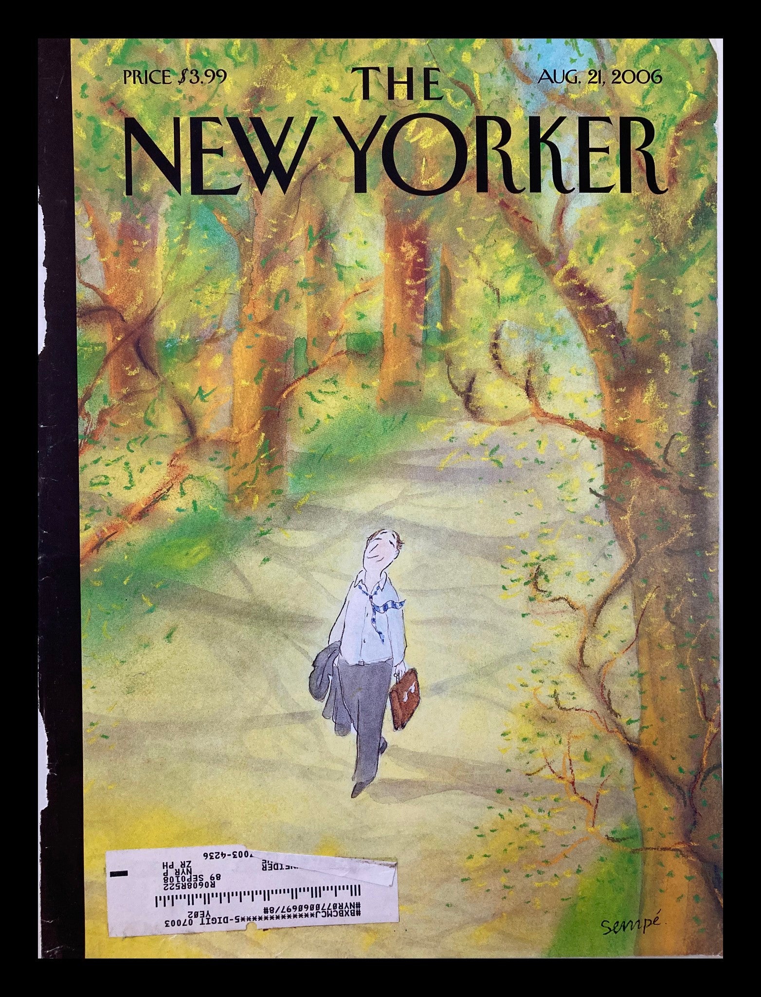 COVER ONLY The New Yorker August 21 2006 Fresh Intoxication Jean-Jacques Sempé