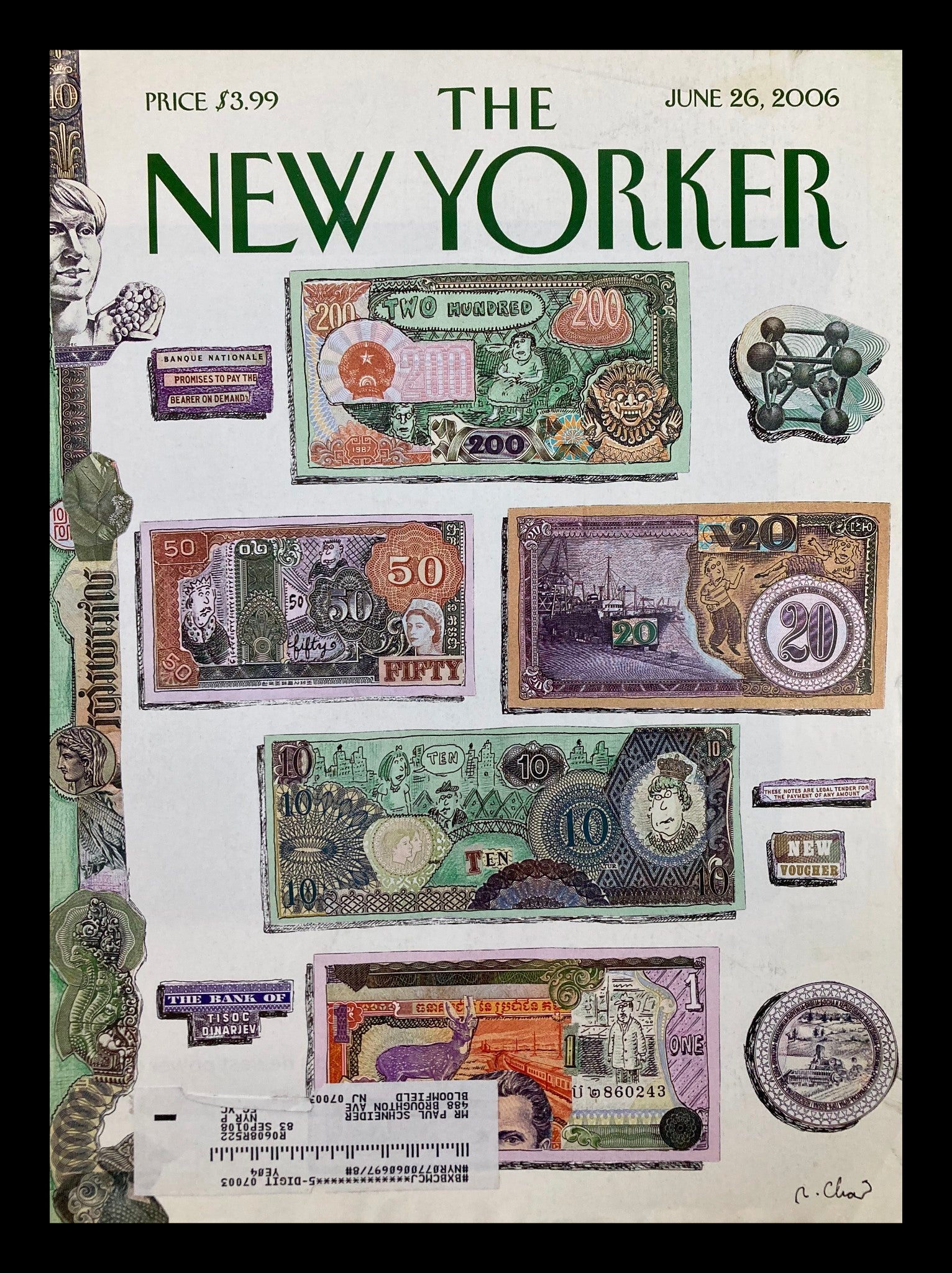 COVER ONLY The New Yorker June 26 2006 Mad Money by Roz Chast