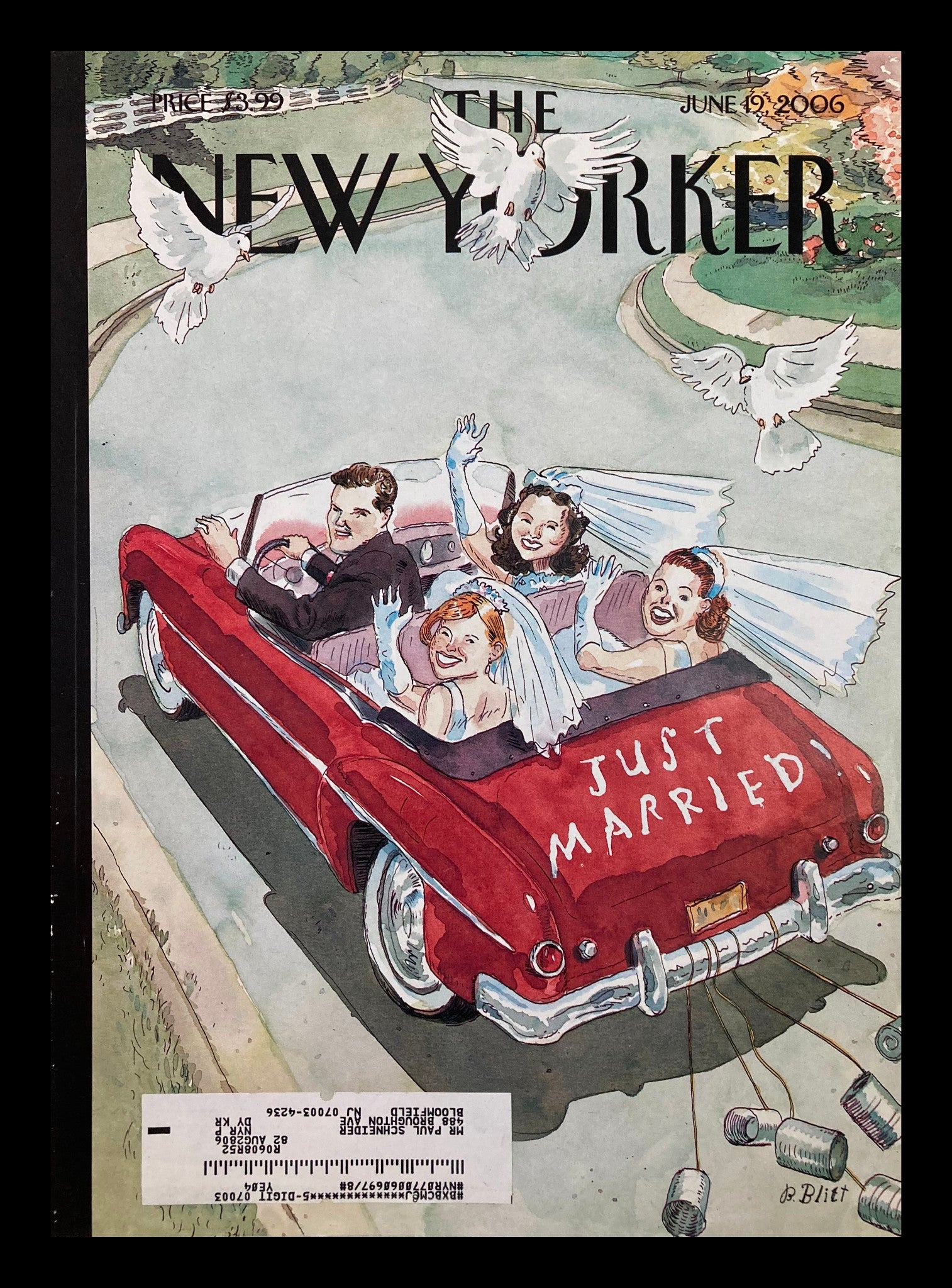 COVER ONLY The New Yorker June 19 2006 Just Married by Barry Blitt