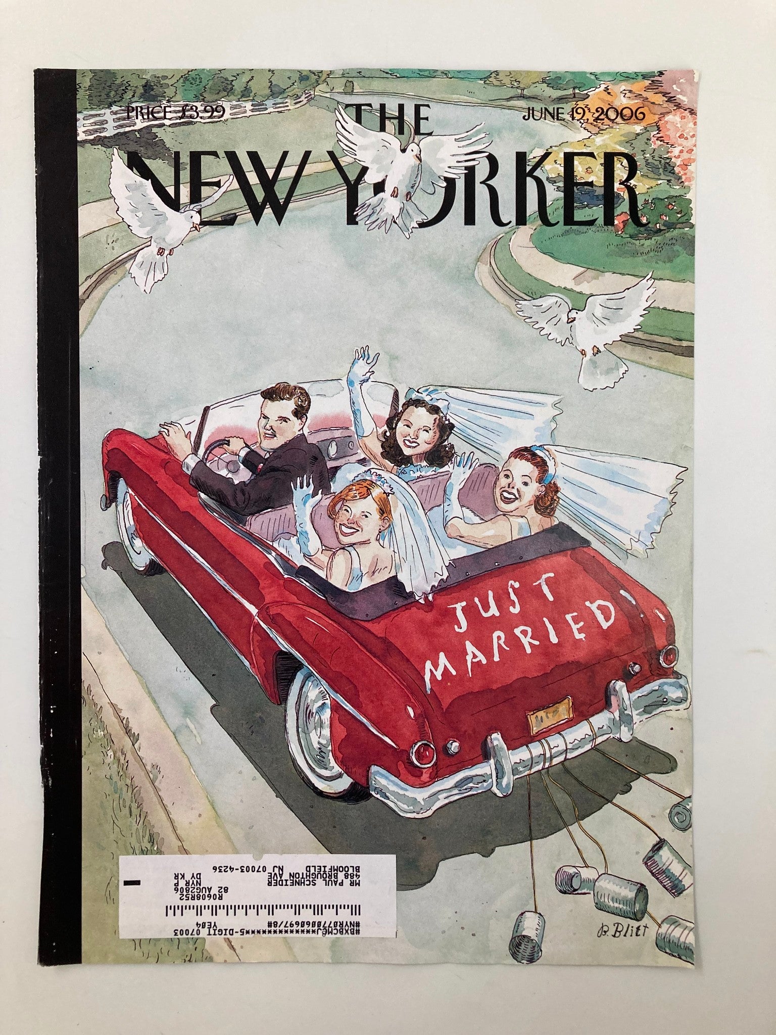 COVER ONLY The New Yorker June 19 2006 Just Married by Barry Blitt