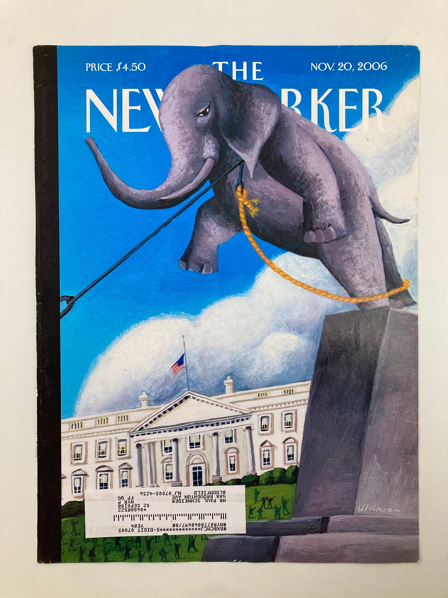 COVER ONLY The New Yorker November 20 2006 To the Elephant Graveyard by Ulriksen