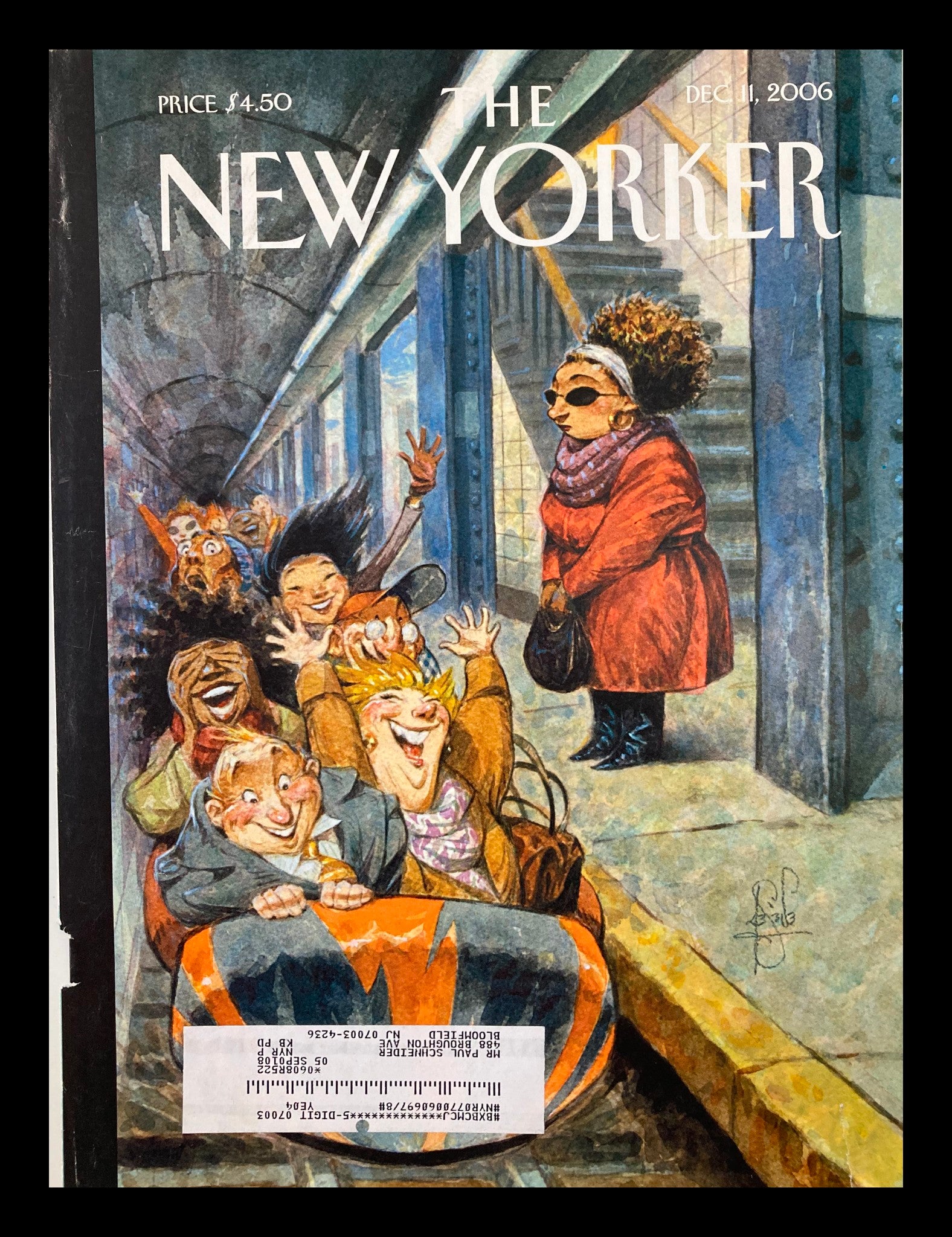 COVER ONLY The New Yorker December 11 2006 Rush Hour by Peter de Seve