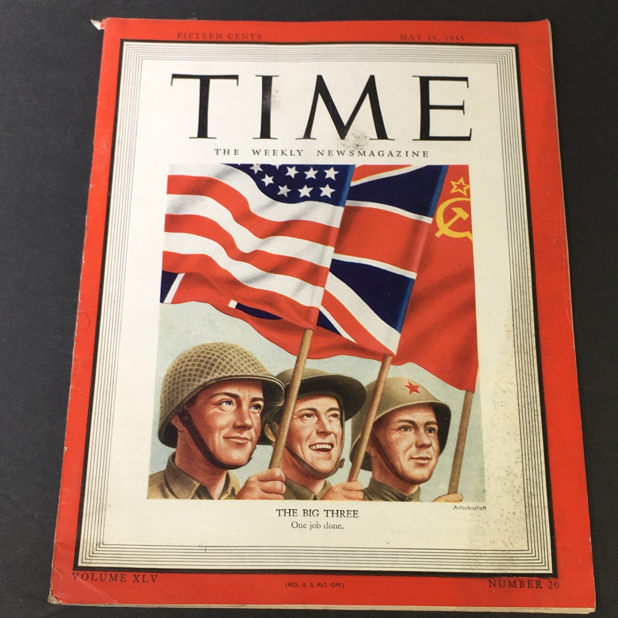 VTG Time Magazine Vol. 45 #20 May 14 1945 - The Big Three, One Job Done