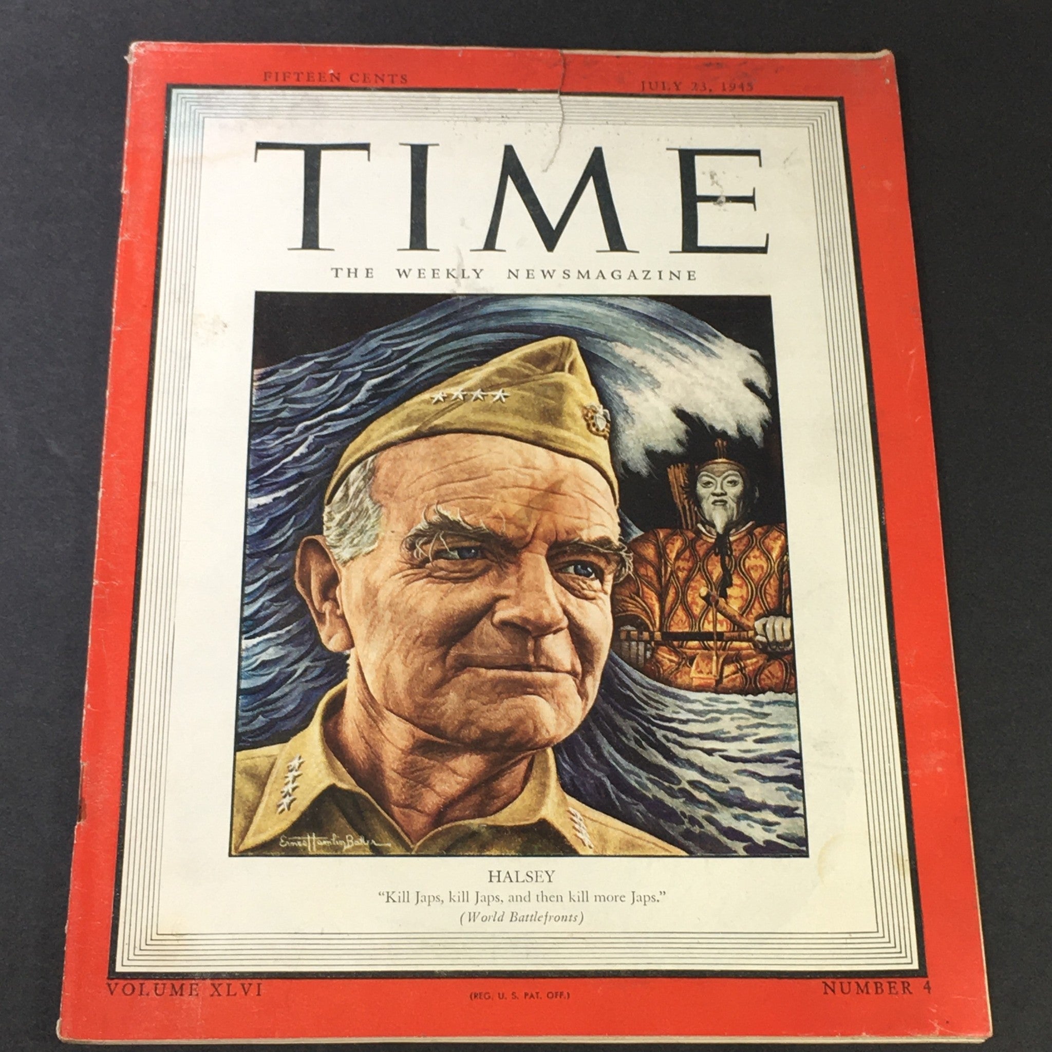 VTG Time Magazine Vol. 46 #4 July 23 1945 - Admiral General William Halsey Jr.