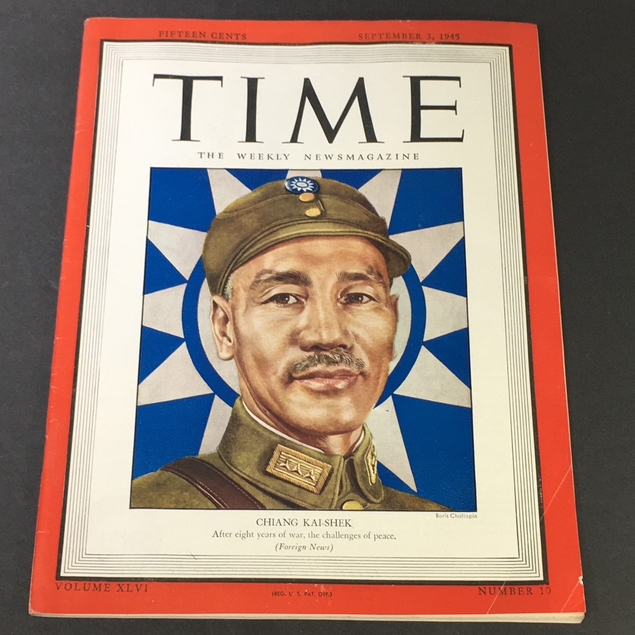 VTG Time Magazine Vol. 46 #10 September 3 1945 - R.O.C President Chiang Kai-shek