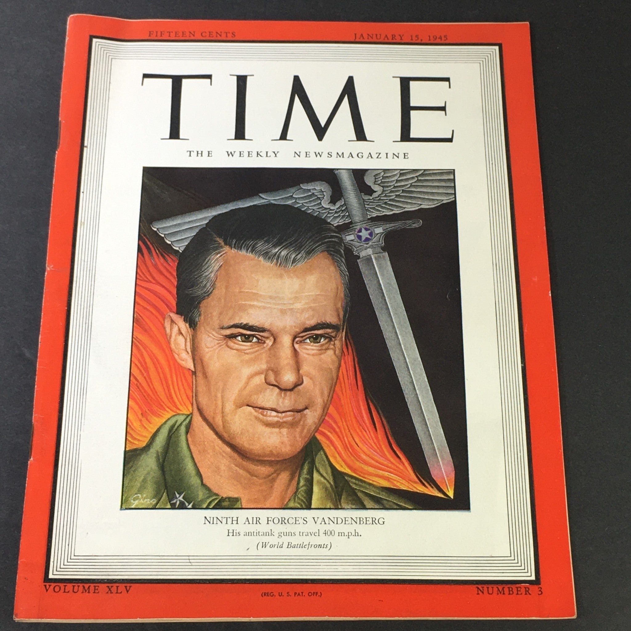 VTG Time Magazine Vol. 45 #3 January 15 1945 - Air Force General Hoyt Vandenberg