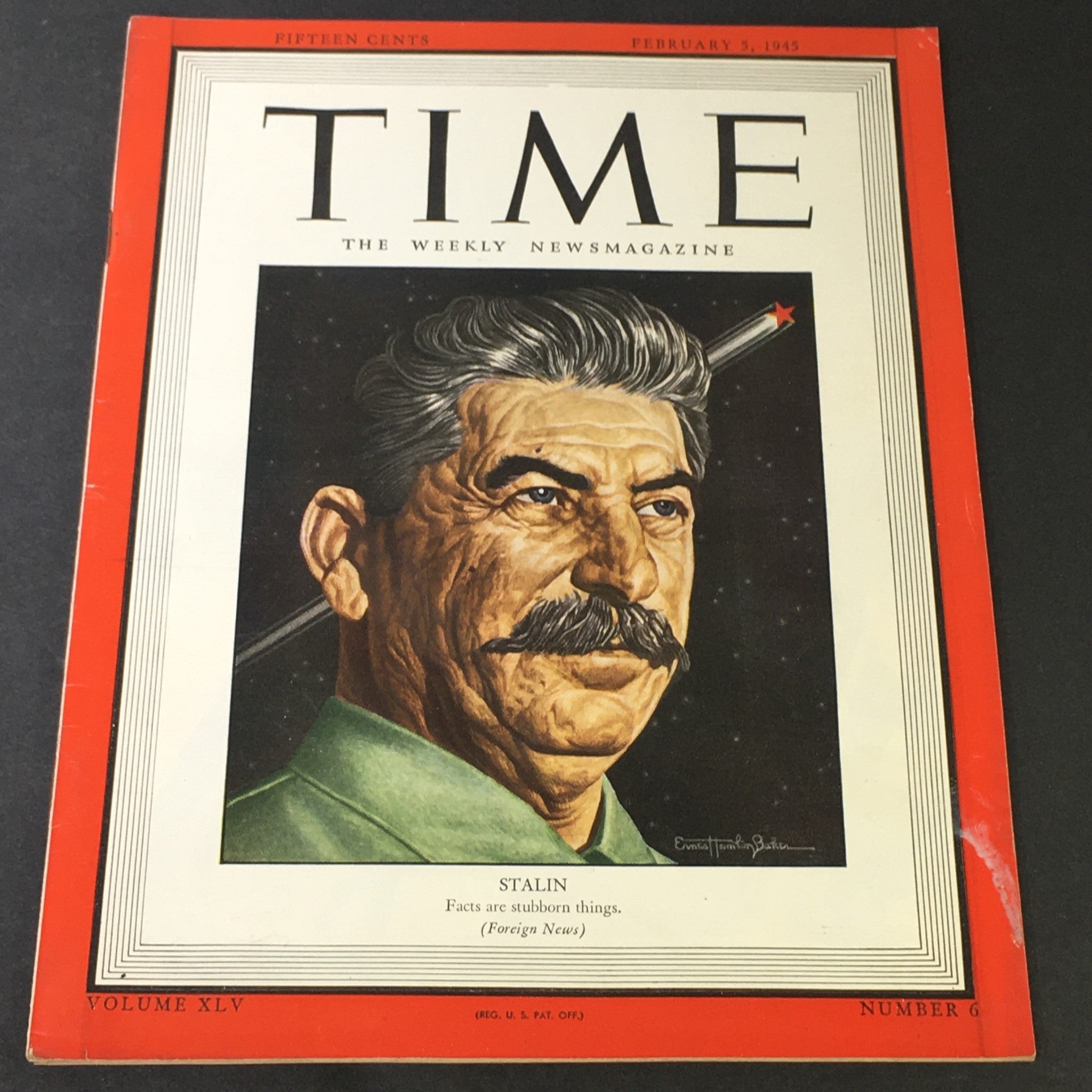 VTG Time Magazine Vol. 45 #6 February 5 1945 - Soviet Union Ruler Joseph Stalin