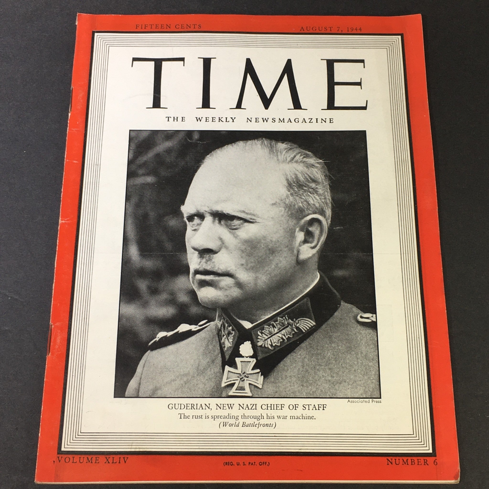 VTG Time Magazine Vol. 44 #6 - August 7 1944 - German General Heinz Guderian