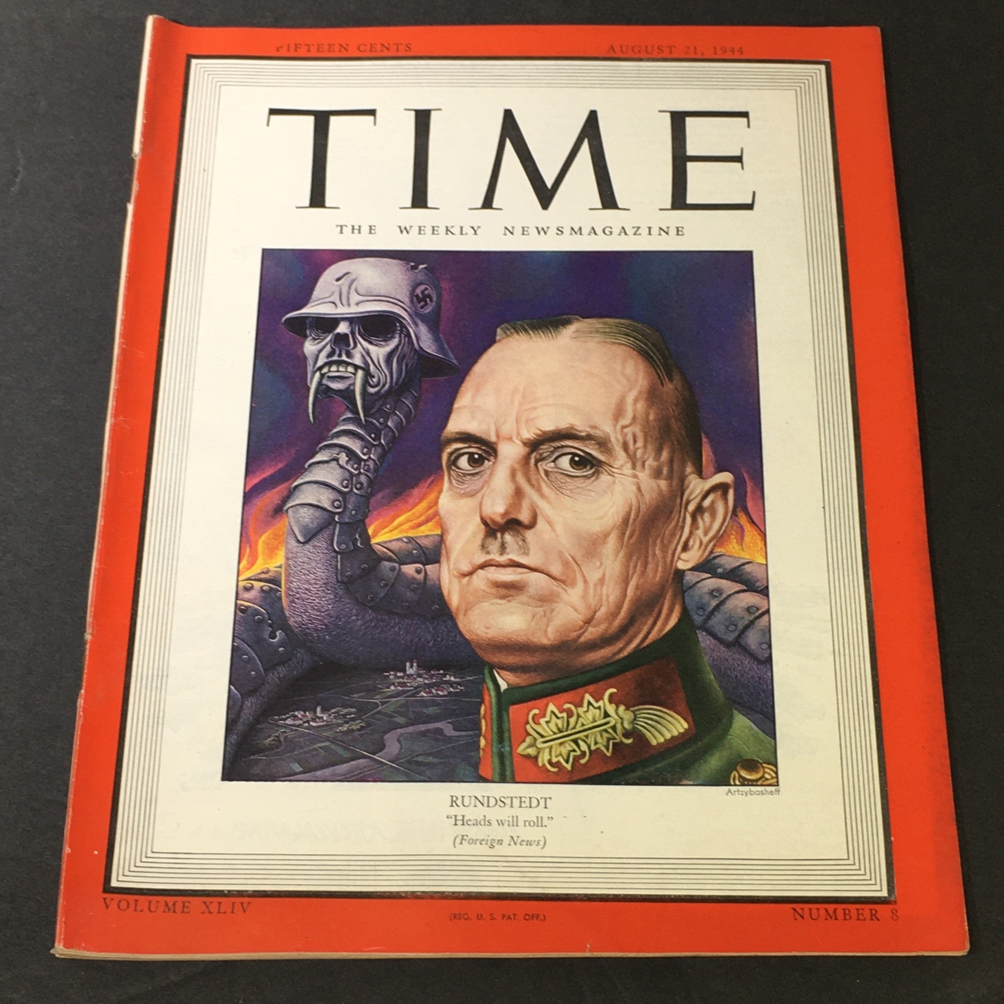 VTG Time Magazine Vol. 44 #8 August 21 1944 - General Gerd von Rundstedt