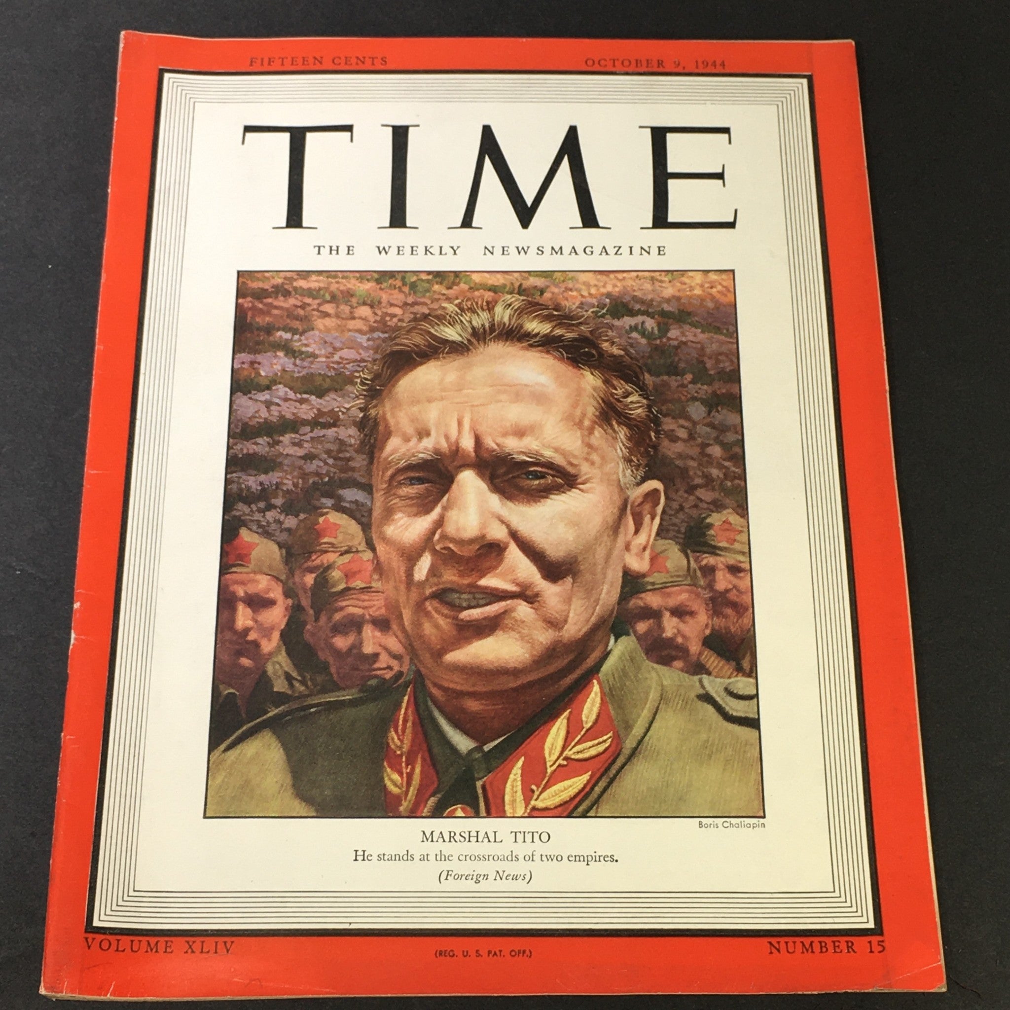 VTG Time Magazine Vol. 44 #15 October 9 1944 - Statesman Marshal Josip Broz Tito