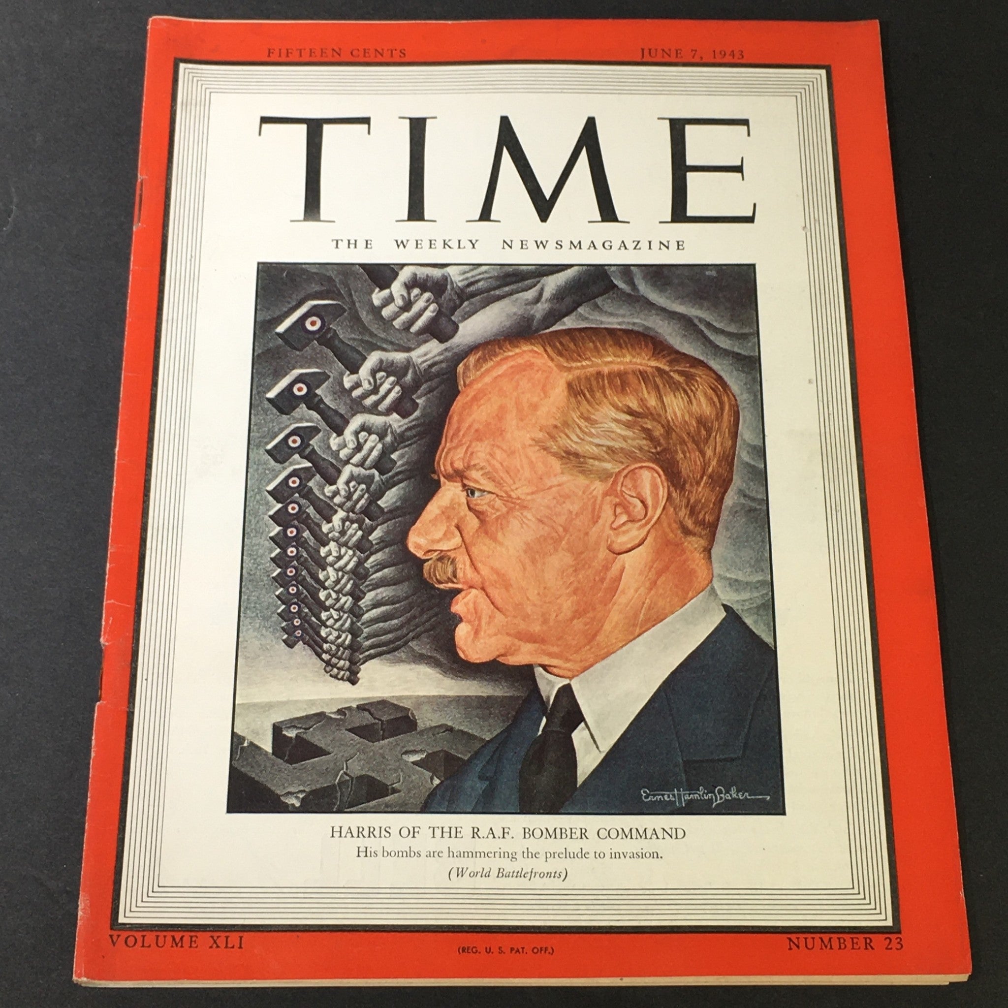 VTG Time Magazine Vol. 41 #23 June 7 1943 - Sir Arthur Harris RAF Bomber Command