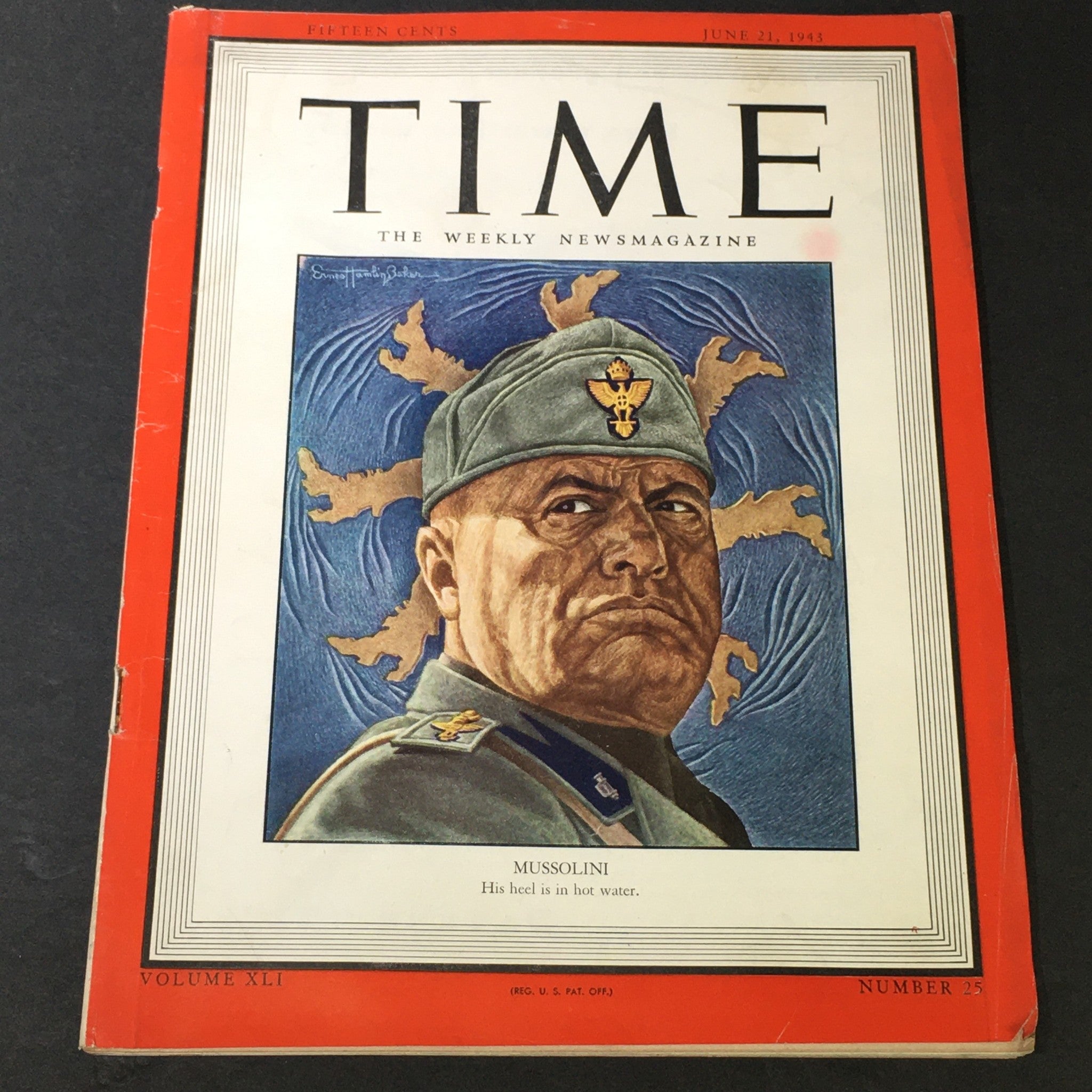 VTG Time Magazine Vol. 41 #25 June 21 1943 - Prime Minister Benito Mussolini