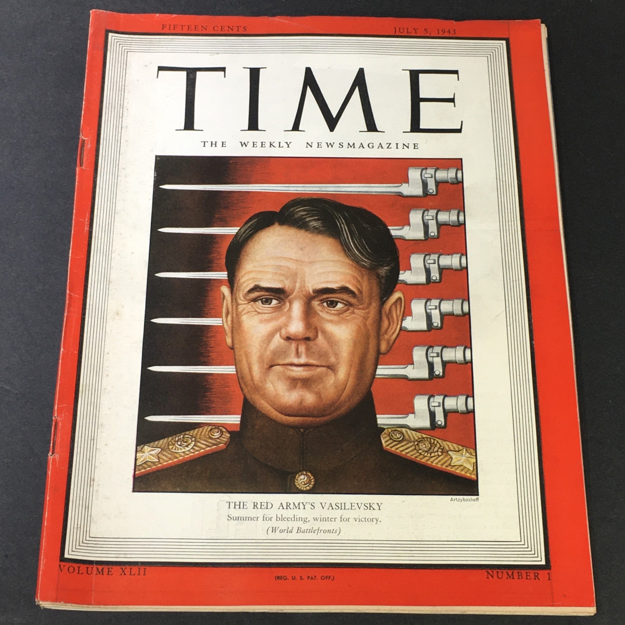 VTG Time Magazine Vol. 42 #1 July 5 1943 - Red Army Officer Aleksandr Vasilevsky