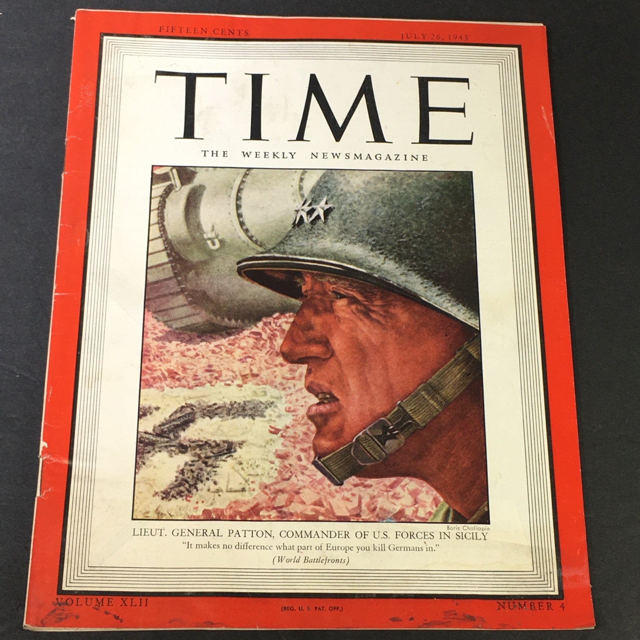 VTG Time Magazine Vol. 42 #4 July 26 1943 - Lieut. General George S. Patton