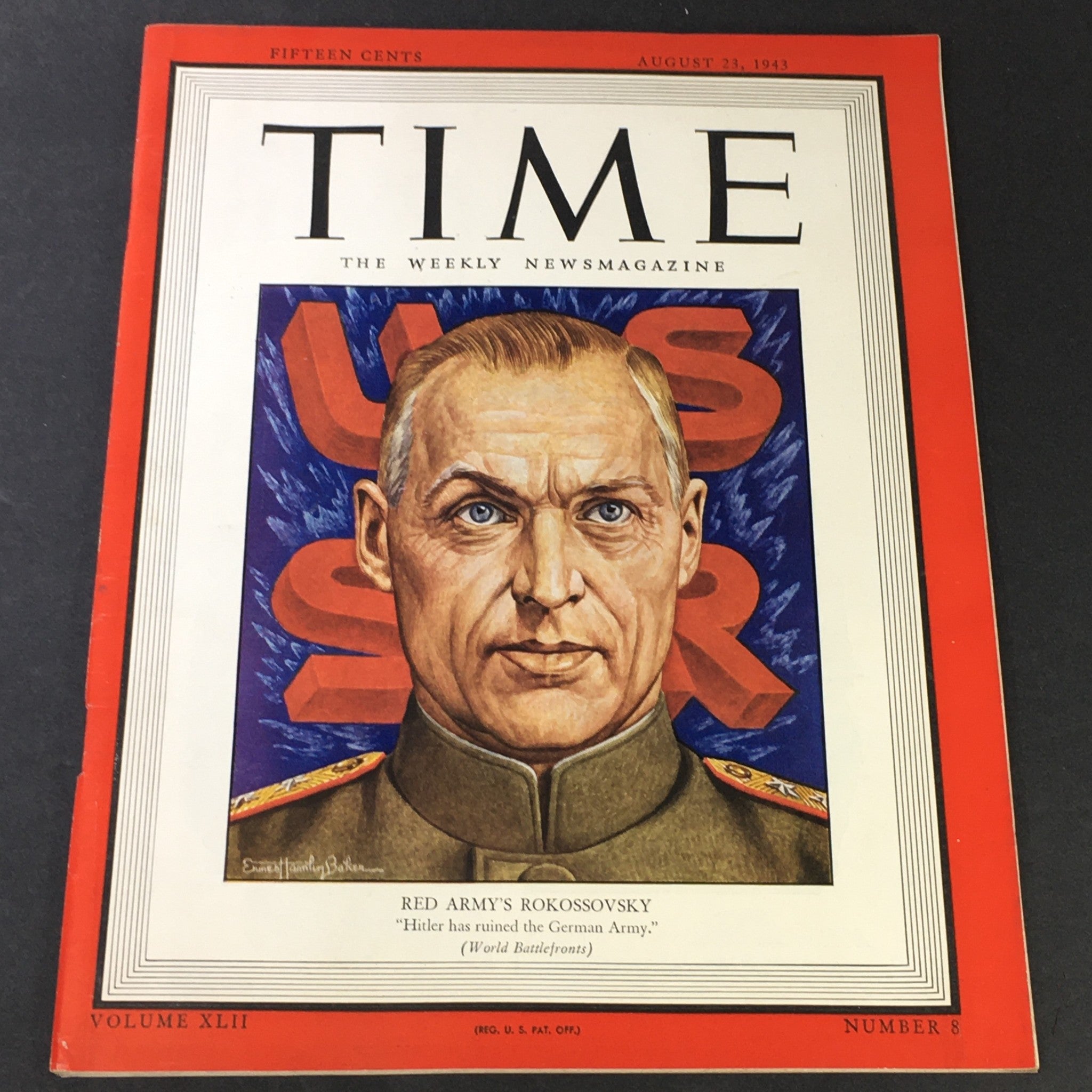 VTG Time Magazine Vol. 42 #8 August 23 1943 - Red Army's Konstantin Rokossovsky