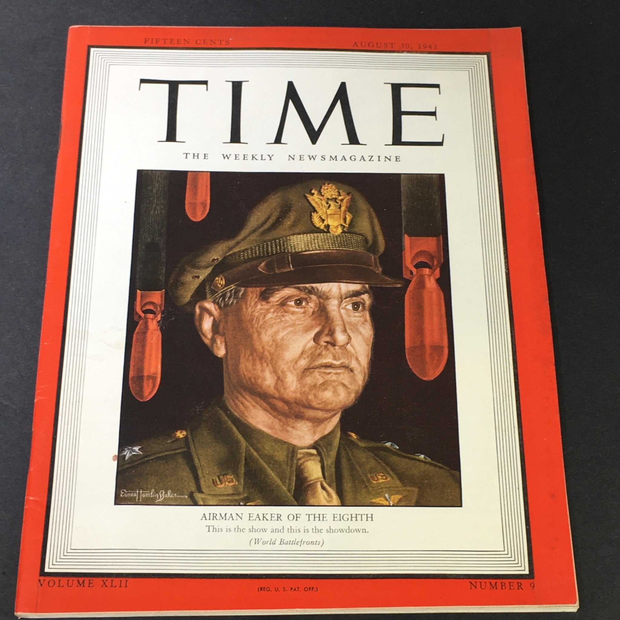 VTG Time Magazine Vol. 42 #9 August 30 1943 - General Ira C. Eaker of the Eighth