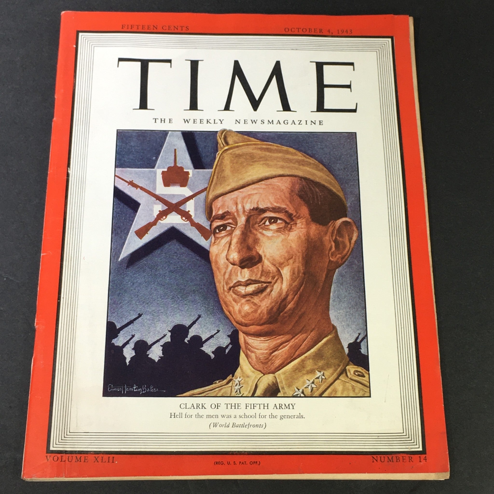 VTG Time Magazine Vol. 42 #14 October 4 1943 - Mark W. Clark of the Fifth Army