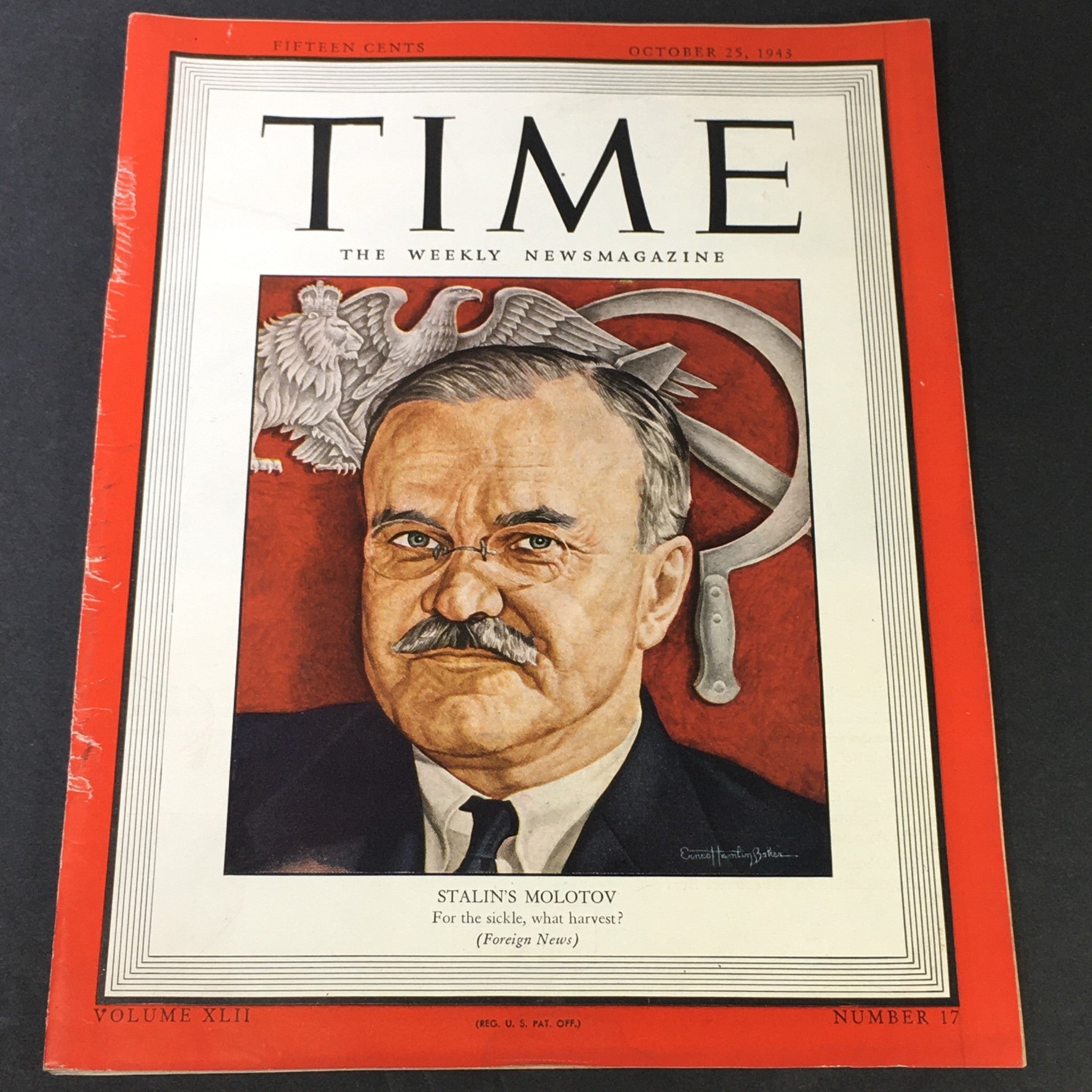 VTG Time Magazine Vol. 42 #17 October 25 1943 - Stalin's Vyacheslav Molotov