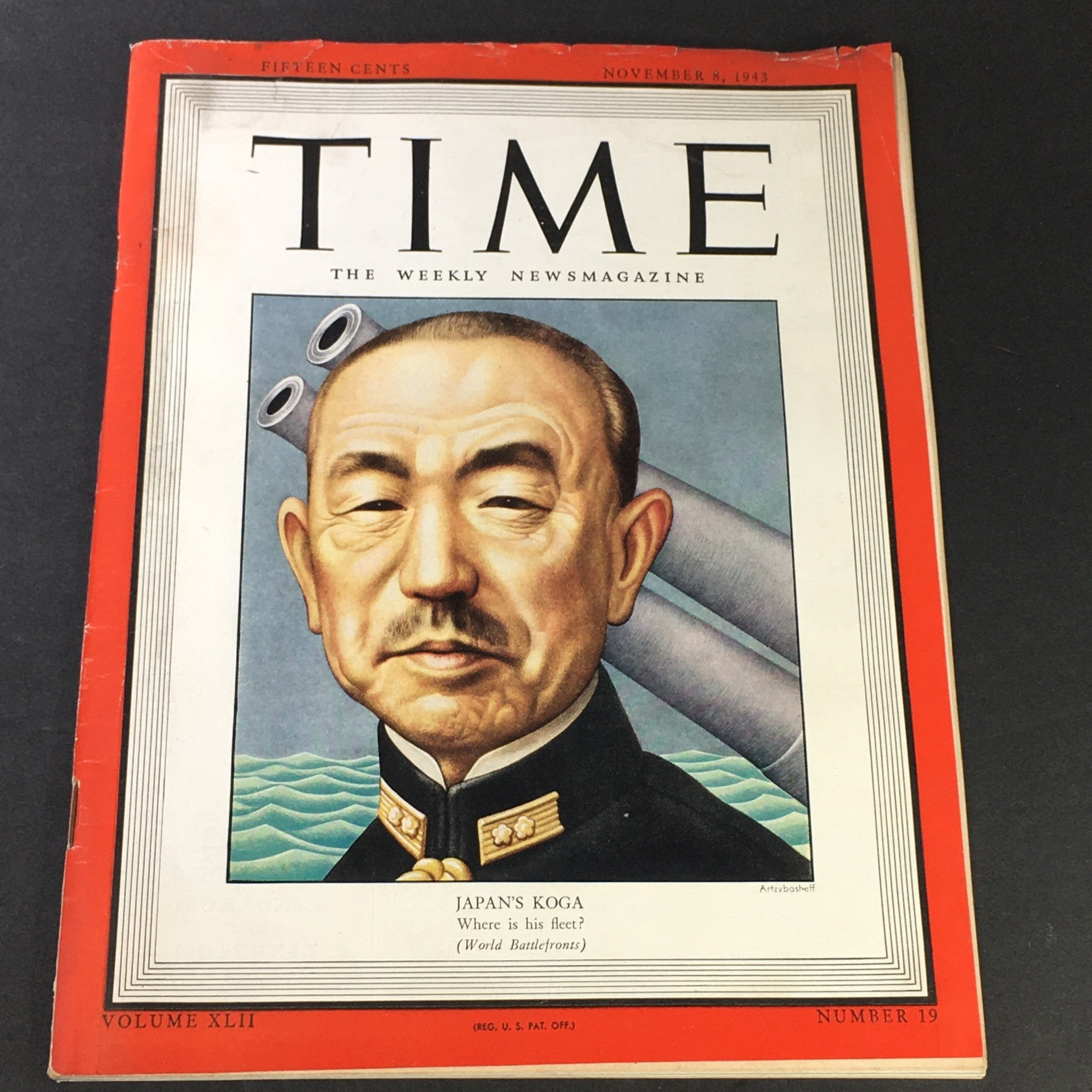 VTG Time Magazine Vol. 42 #19 November 8 1943 - Japan's Admiral Mineichi Koga