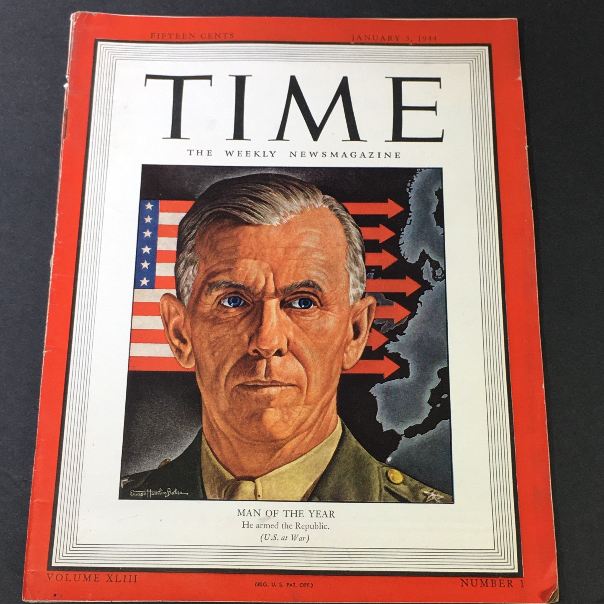 VTG Time Magazine Vol. 43 #1 January 3 1944 - General George Marshall