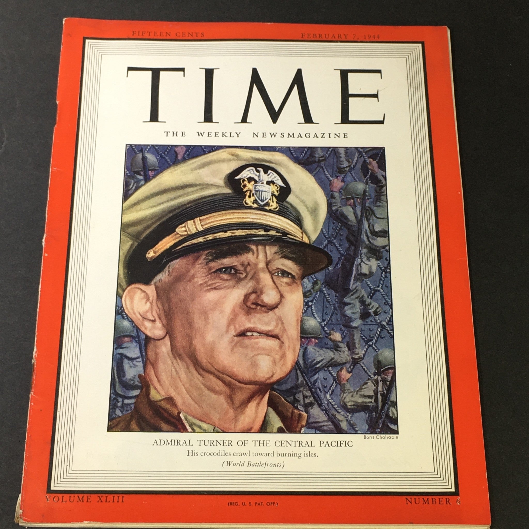 VTG Time Magazine Vol. 43 #6 February 7 1944 - Admiral Richmond K. Turner