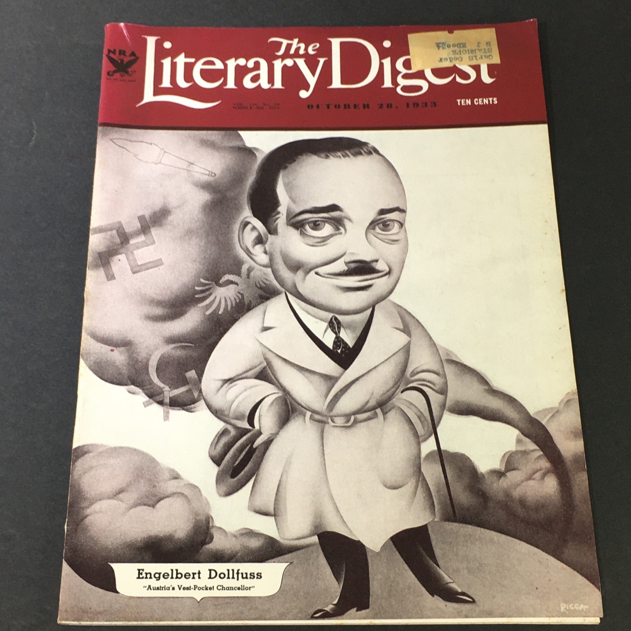 VTG The Literary Digest Magazine October 28 1933 - Engelbert Dollfuss