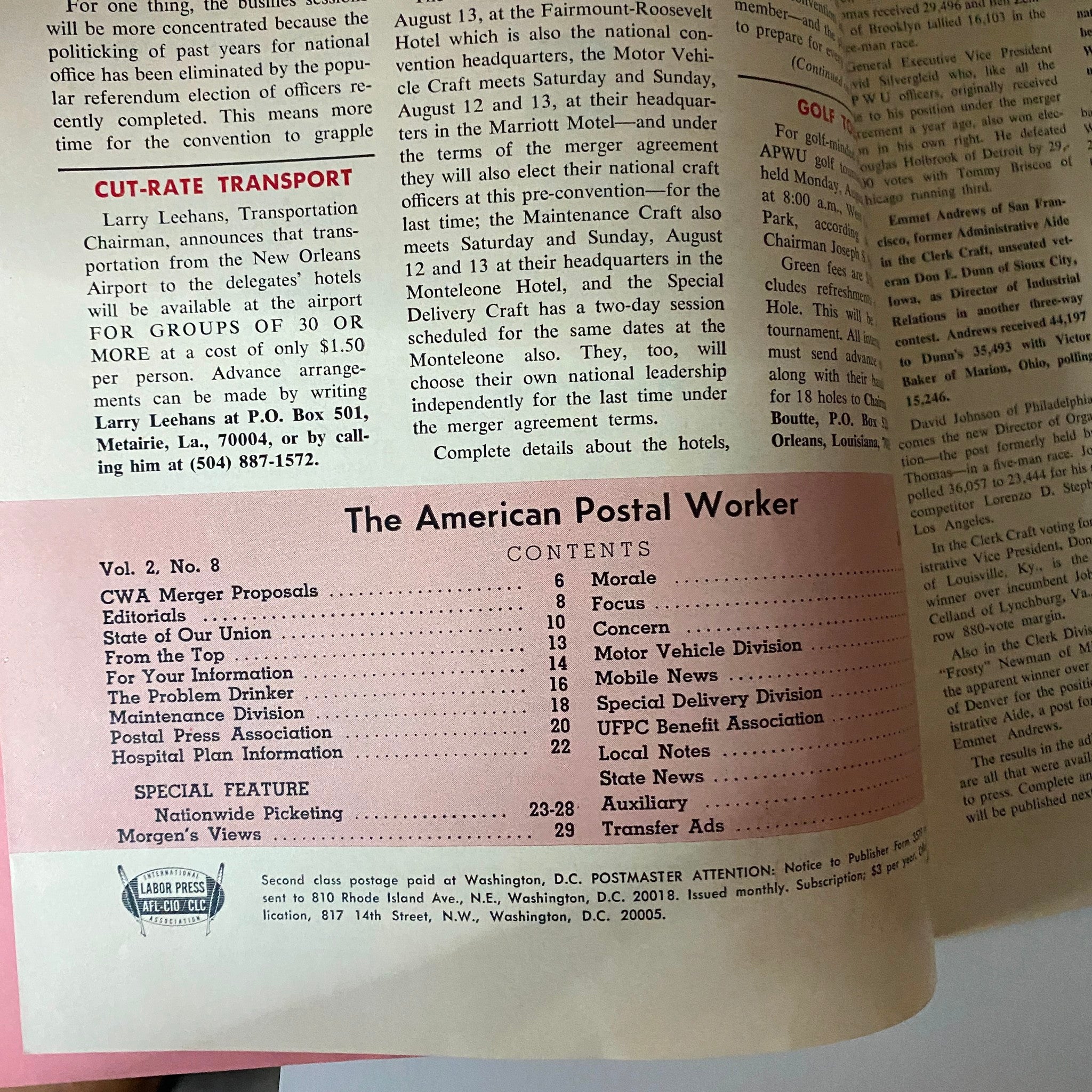 The American Postal Worker Magazine July 1972 Francis S. Filbey Pres. of AFL-CIO