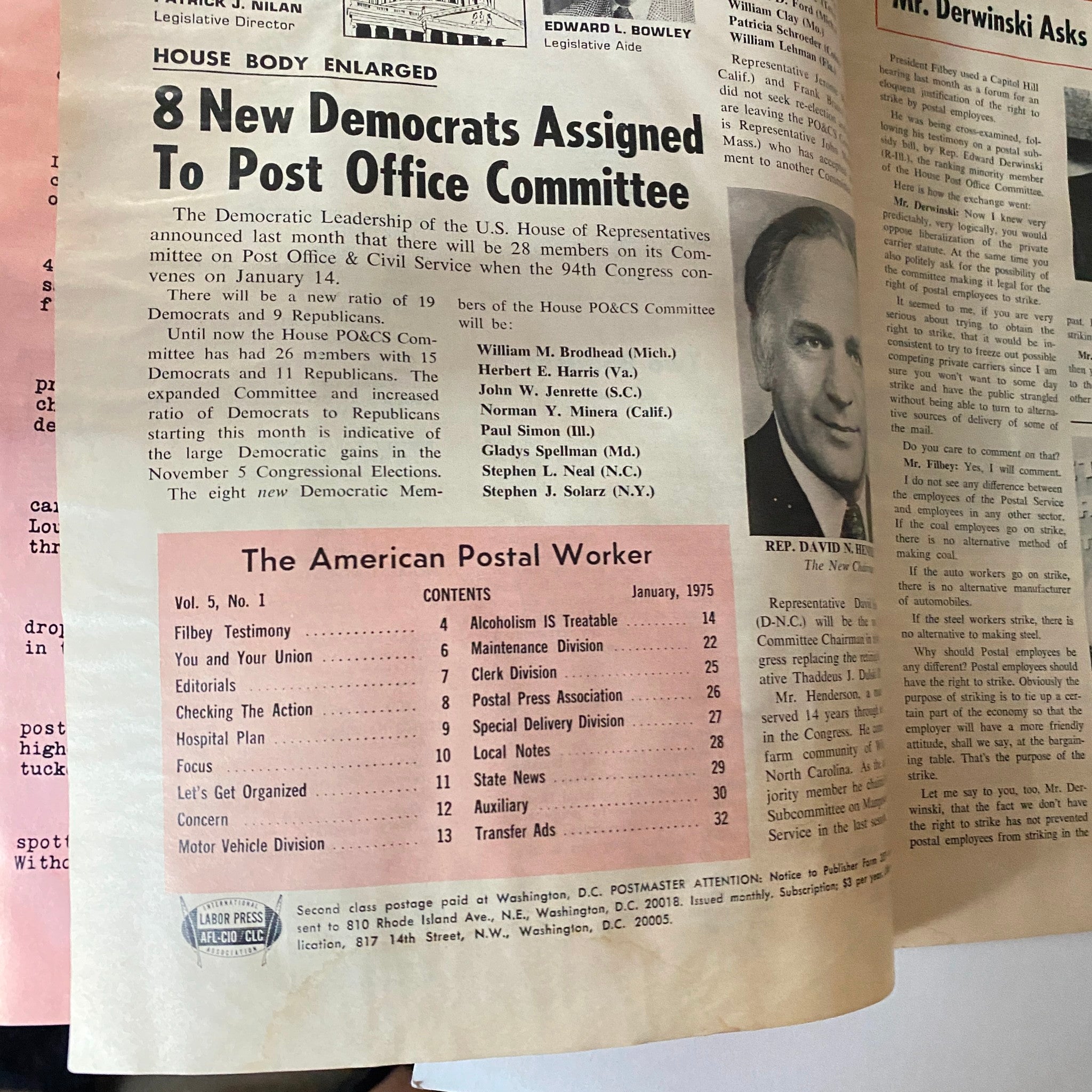 The American Postal Worker Magazine January 1975 Federal Income Tax Form