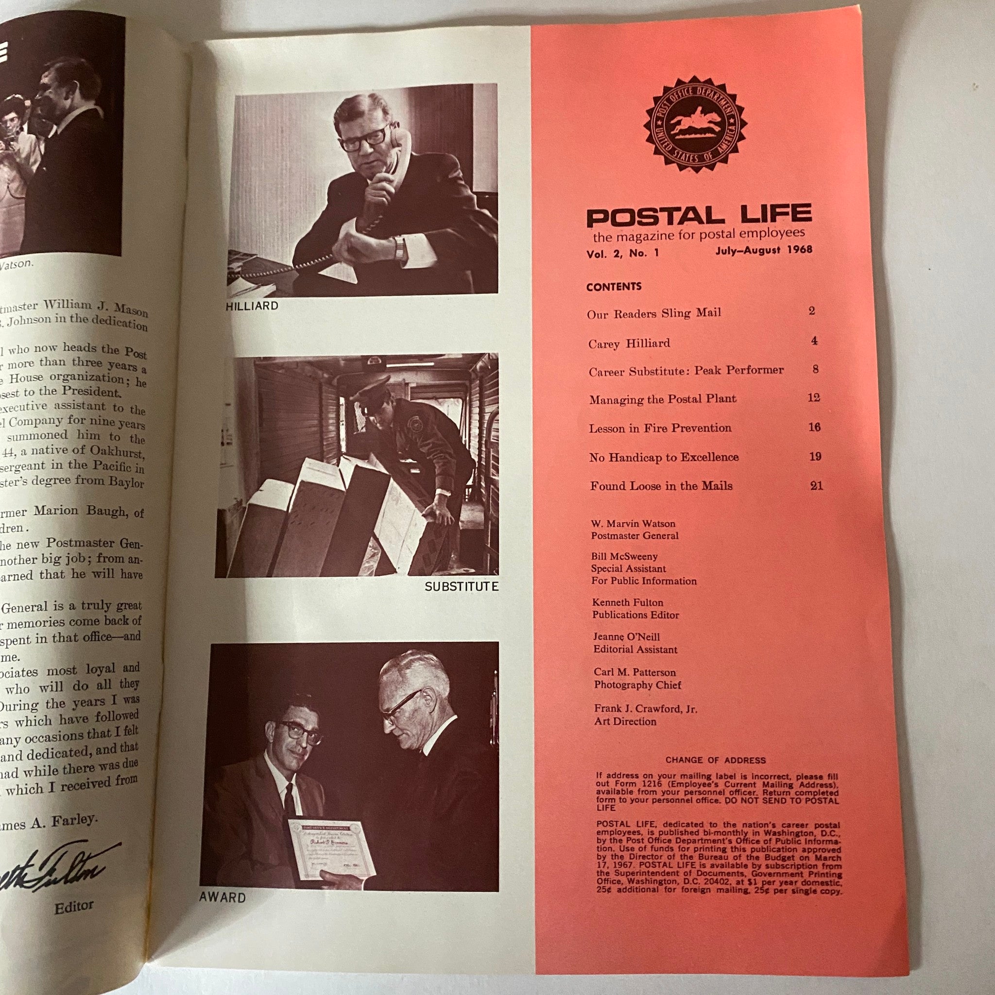 VTG Postal Life Magazine July - August 1968 Alexander Huminski Career Substitute