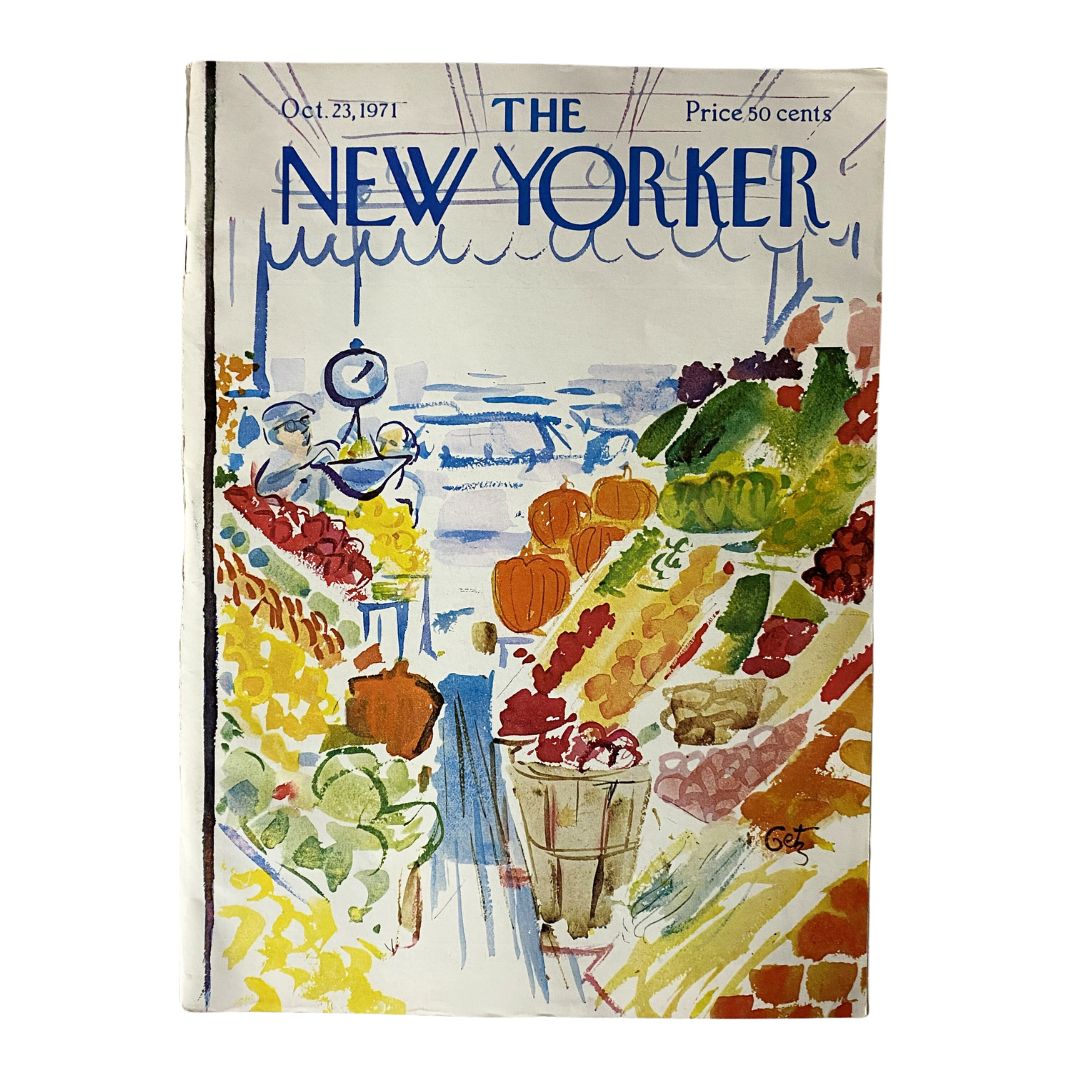 The New Yorker Full Magazine October 23 1971 Arthur Getz's Cover No Label