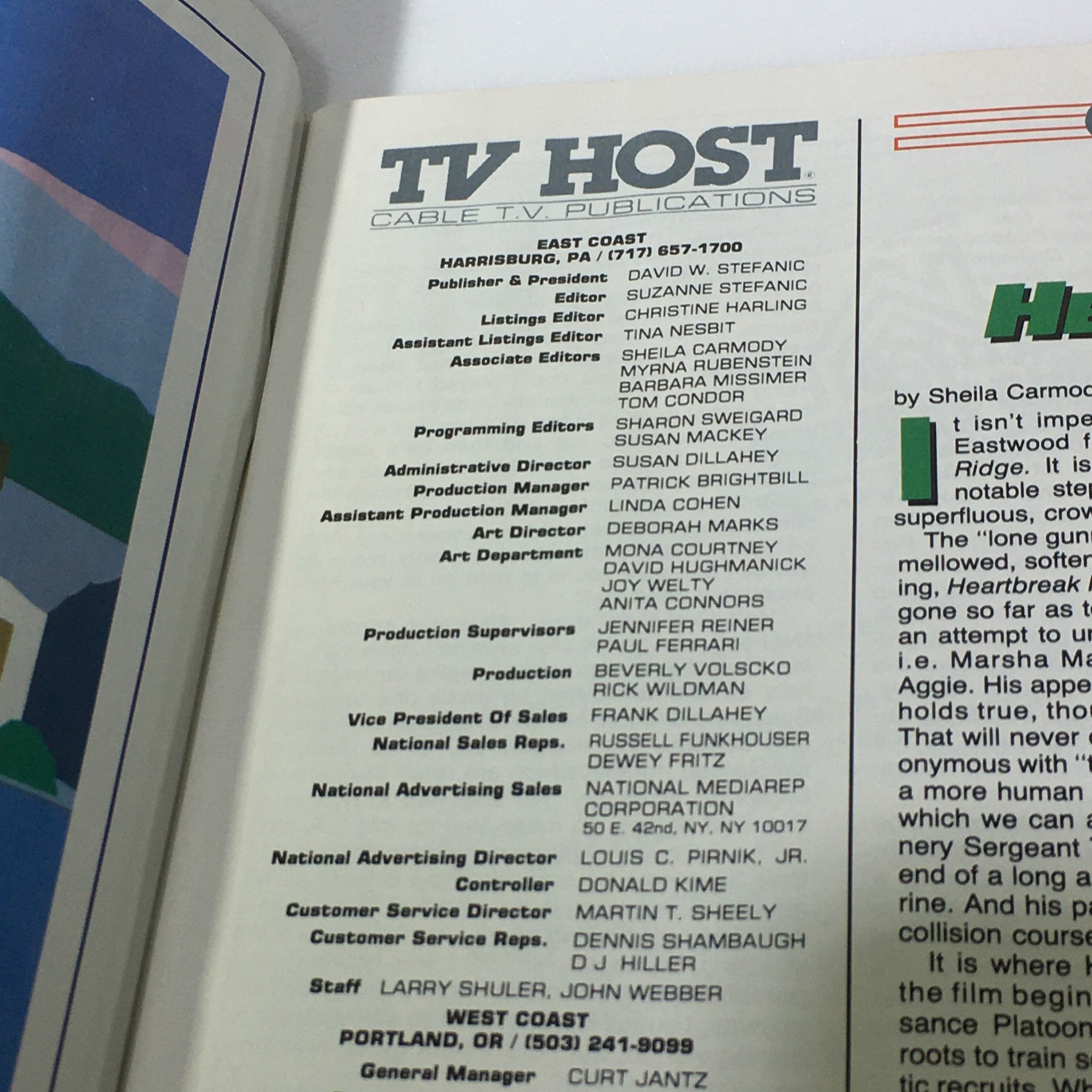 VTG TV Host Monthly Magazine Vol. 7 #6 December 1987 - Clint Eastwood