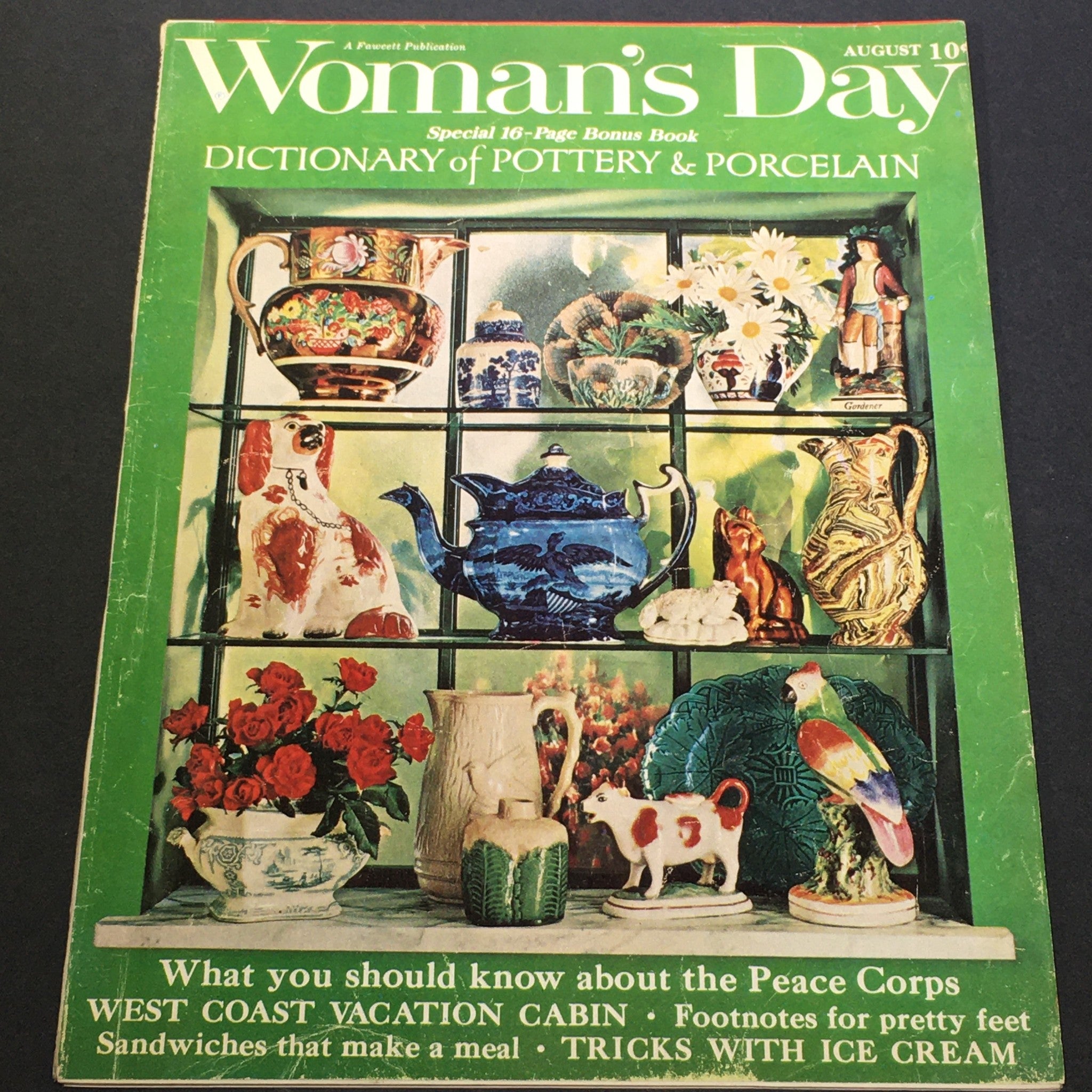 VTG Woman's Day Magazine August 1962 - Dictionary of Pottery and Porcelain