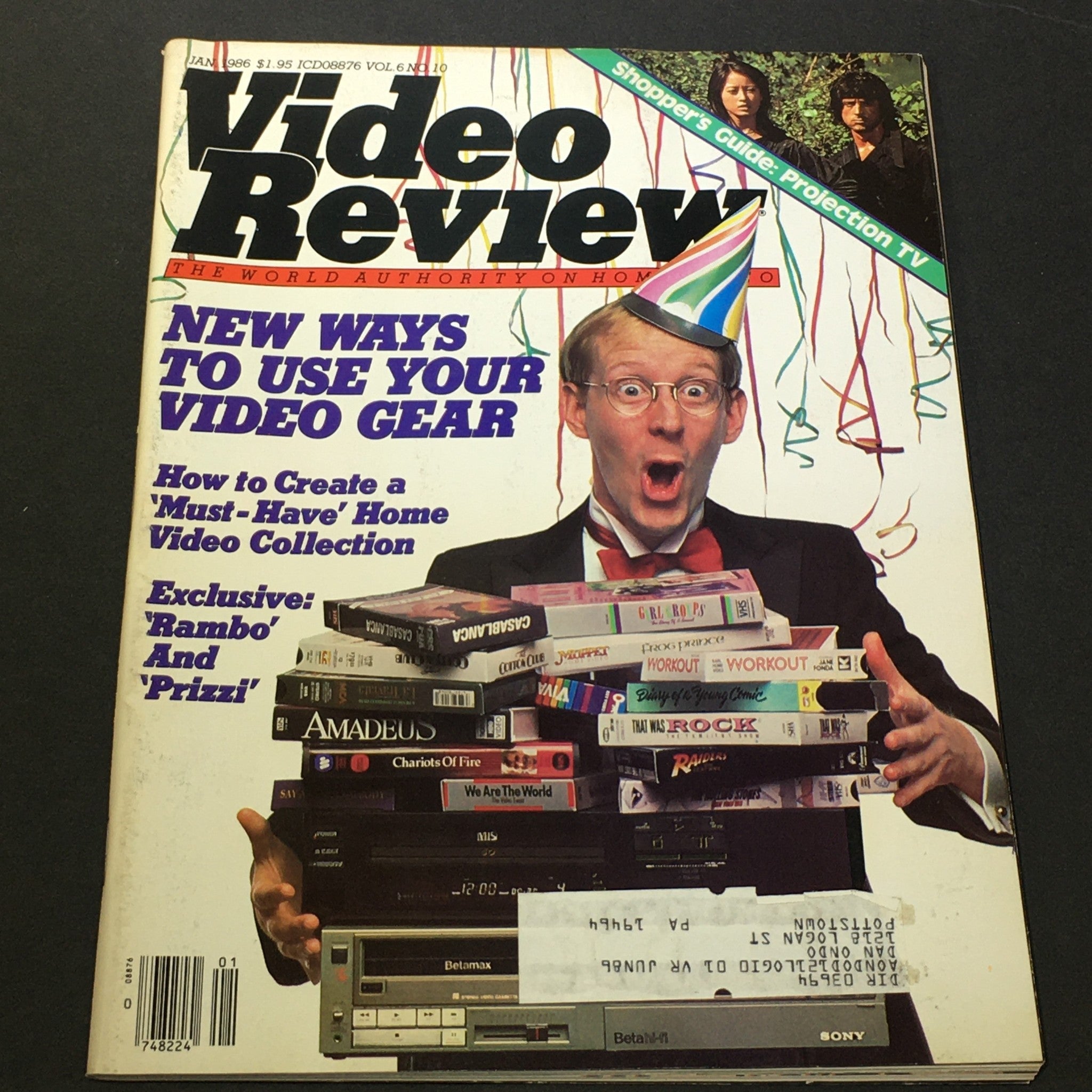 VTG Video Review Magazine January 1986 - Exclusive Rambo and Prizzi