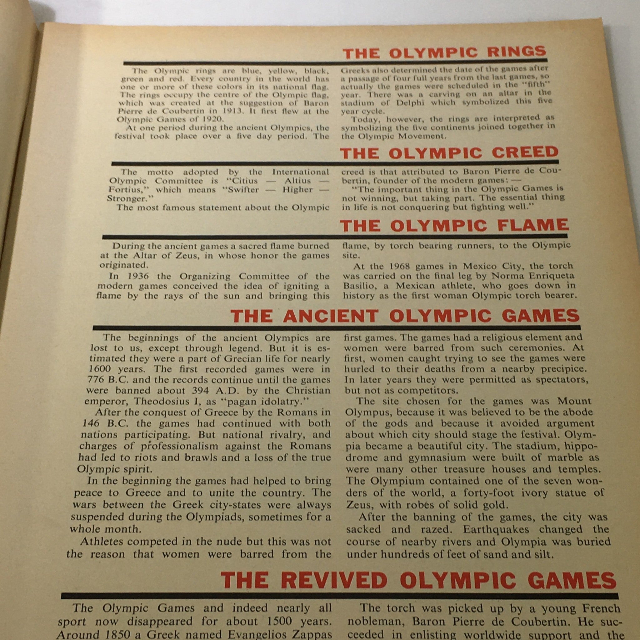 VTG 1972 The Summer Olympic Games by Jock Carroll / XIX Olympiad Gold Medal