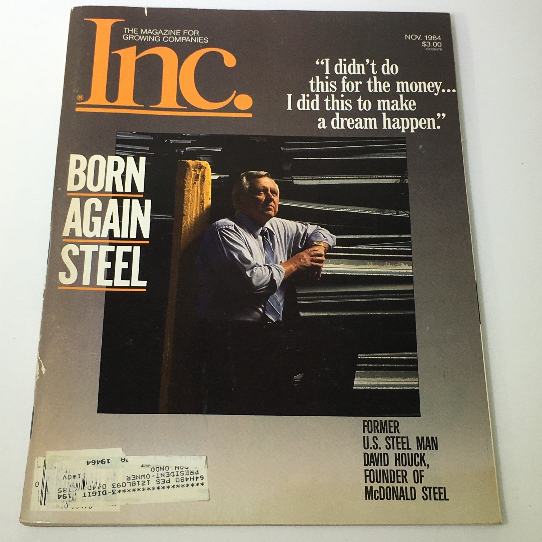 VTG Inc. Magazine for Growing Companies November 1984 - US Steel Man David Houck