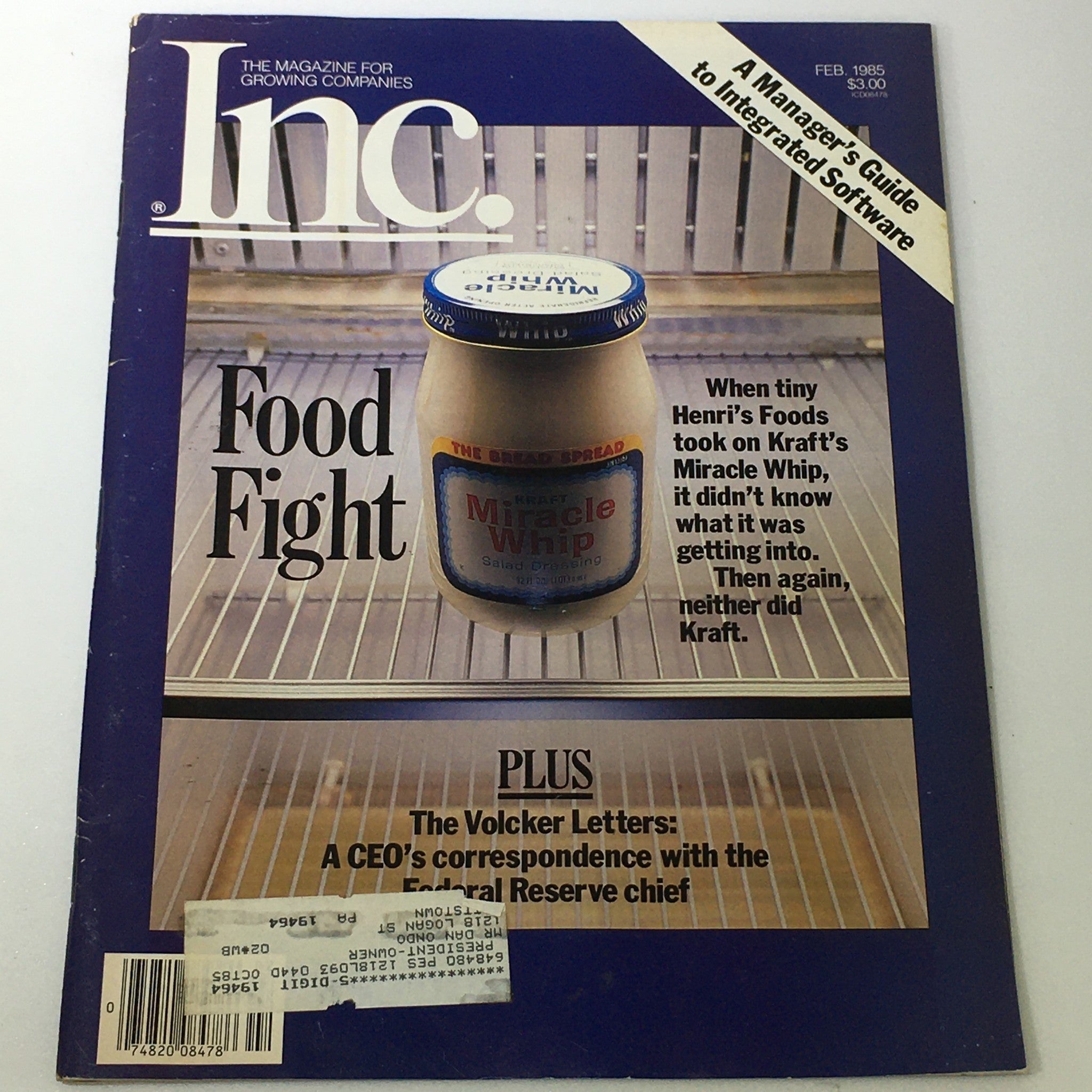 VTG Inc. Magazine for Growing Companies February 1985 - The Volcker Letters