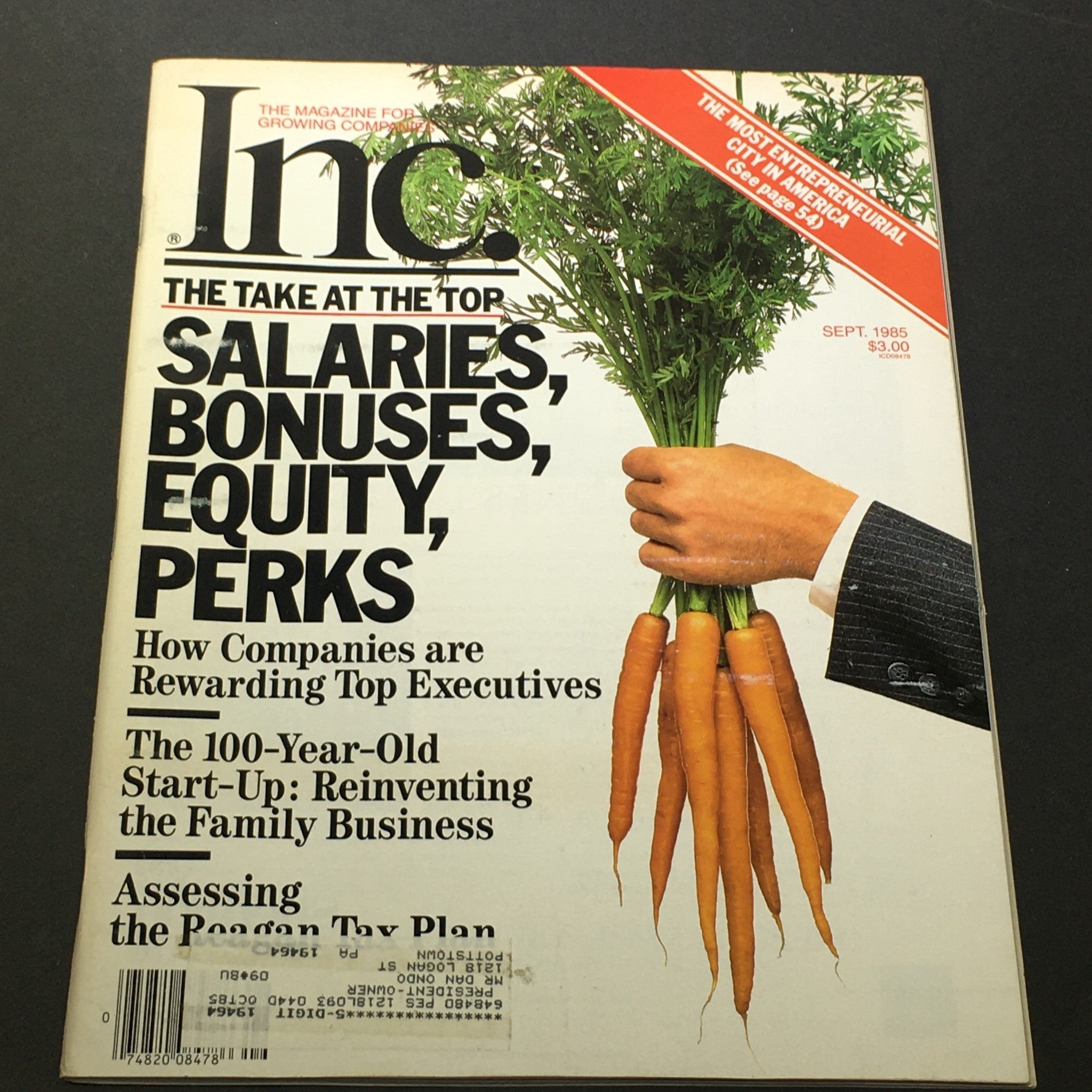 VTG Inc. Magazine for Growing Companies September 1985 - Rewarding Top Executive