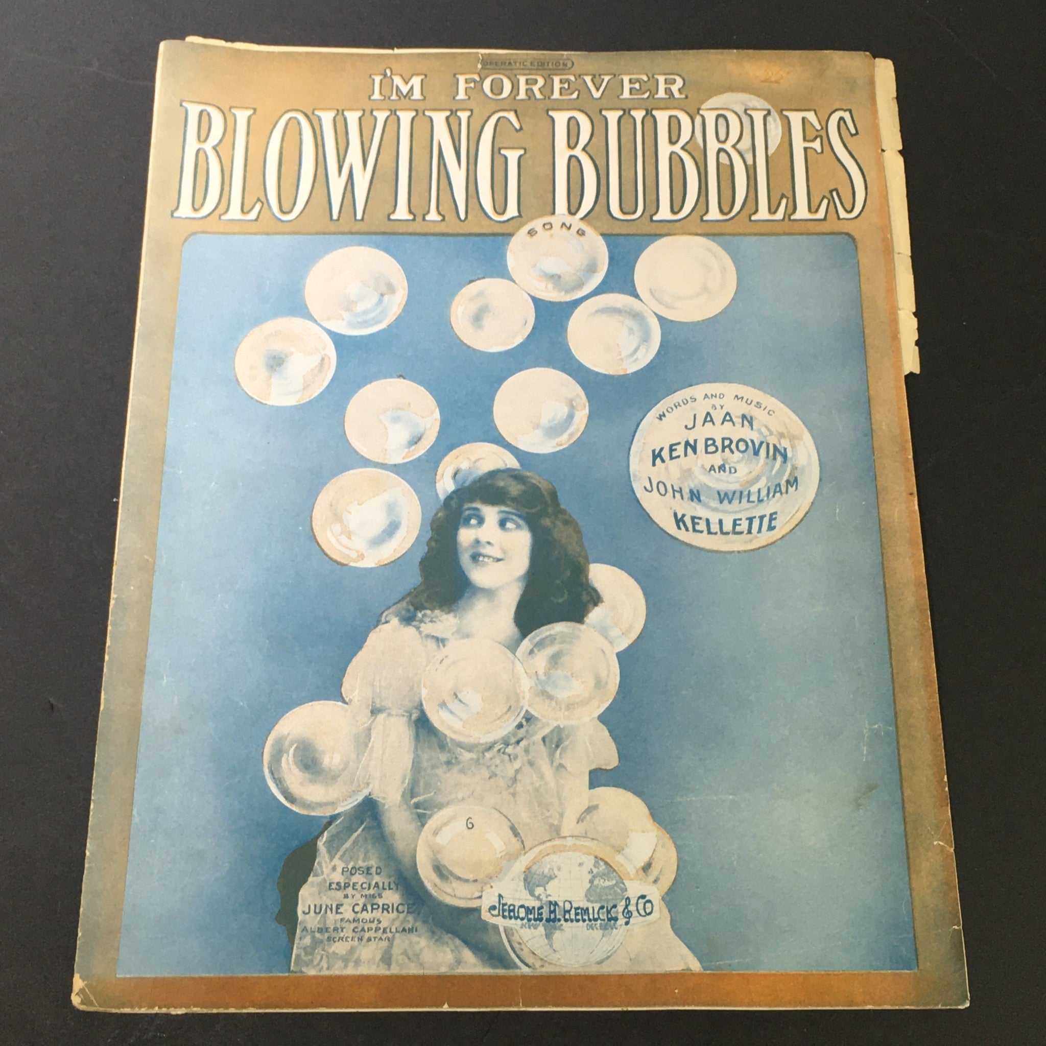 VTG 1923 I'm Forever Blowing Bubbles by Jaan Ken Brovin & John William Kellette