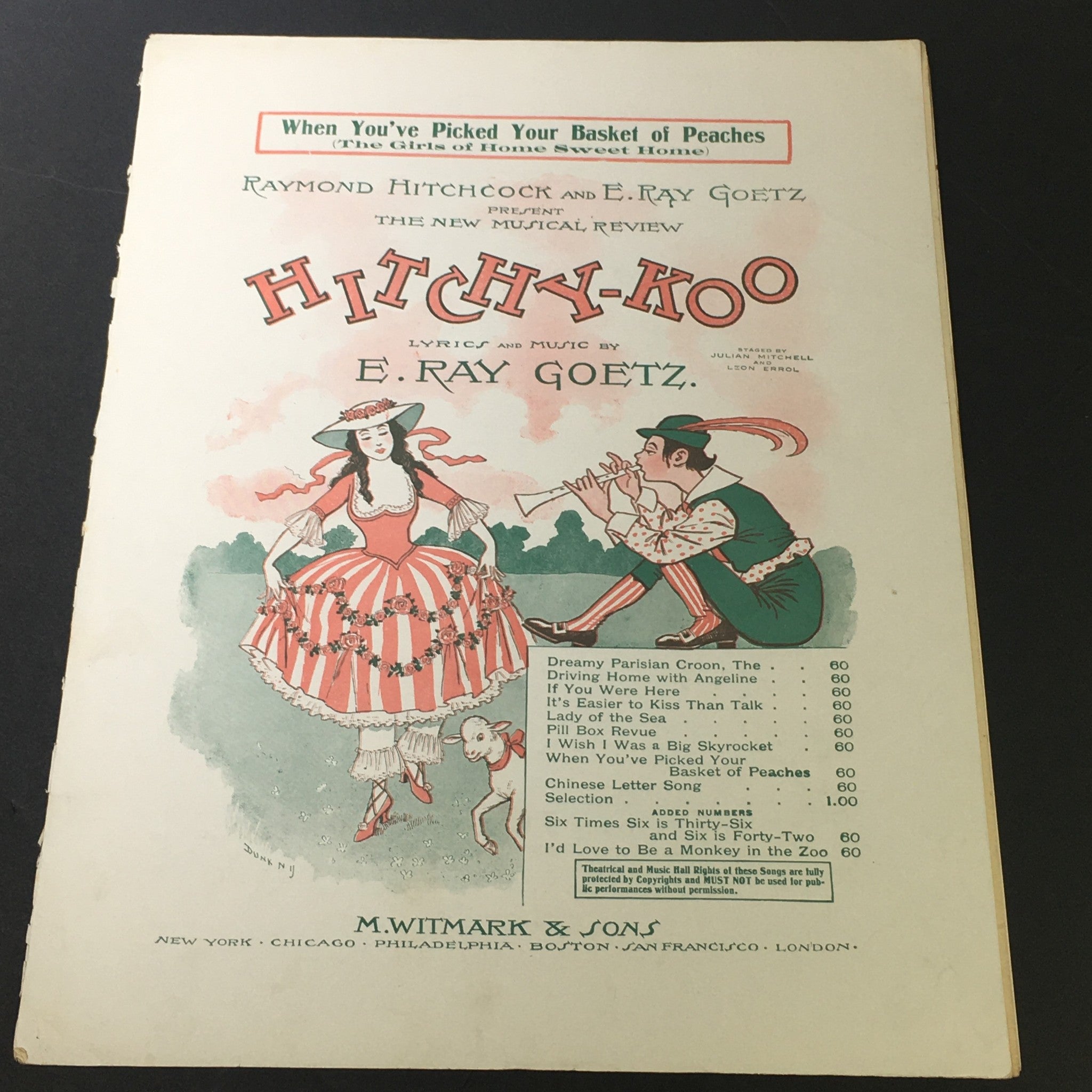 VTG RARE Hitchy-Koo Lyrics & Music by E. Ray Goetz and Raymond Hitchcock