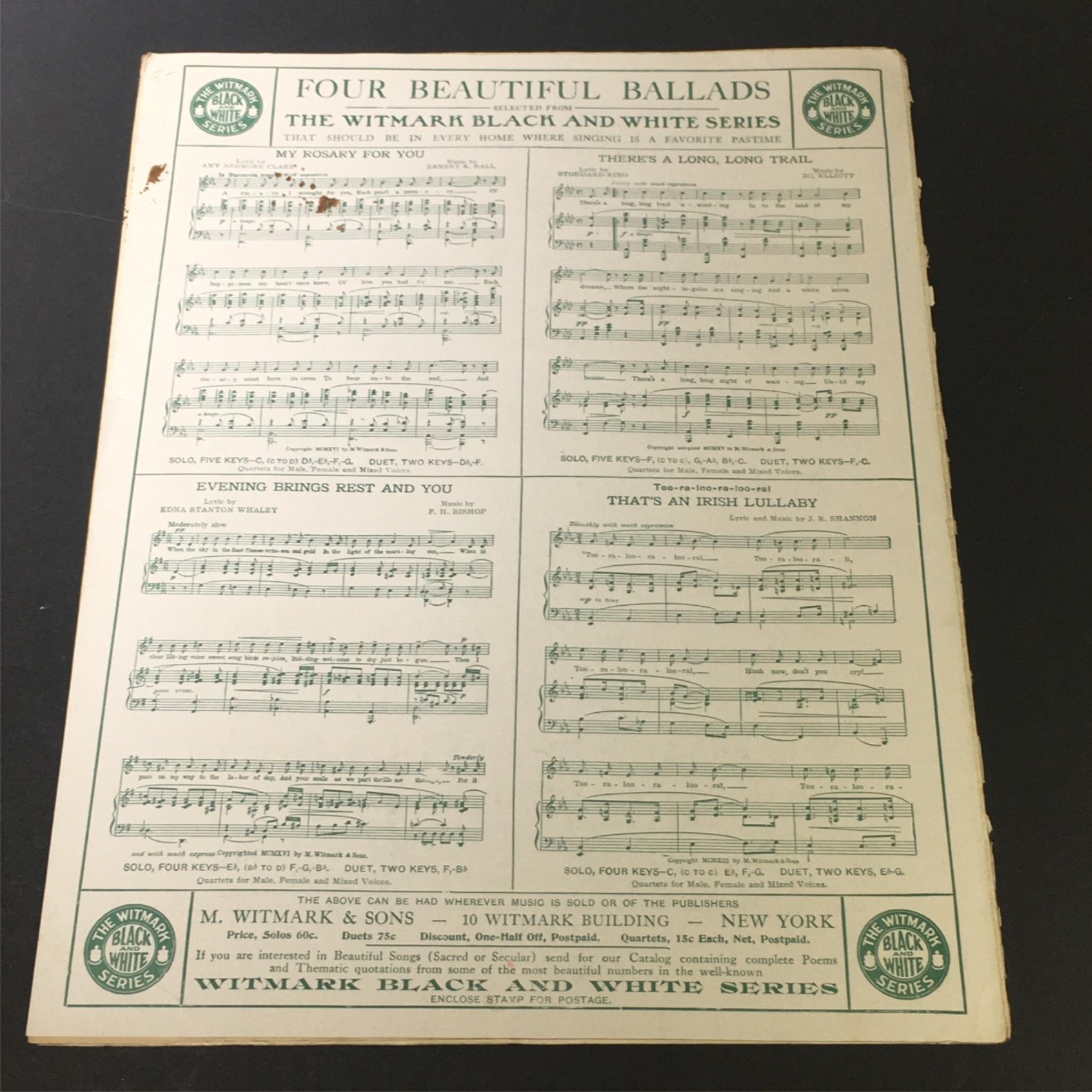 VTG RARE Hitchy-Koo Lyrics & Music by E. Ray Goetz and Raymond Hitchcock