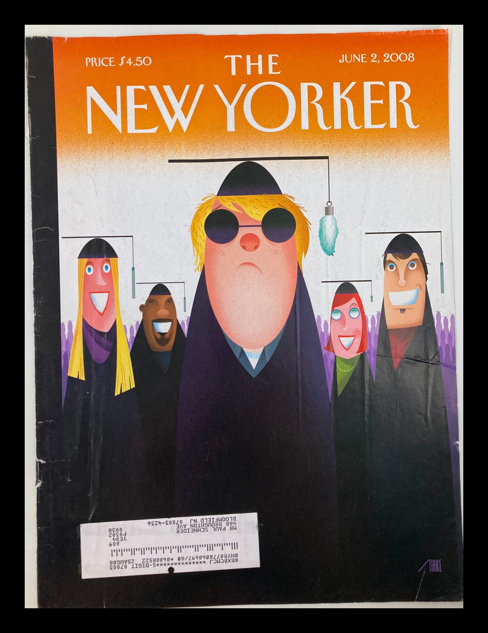 COVER ONLY The New Yorker June 2 2008 Foot in the Door by Bob Staake