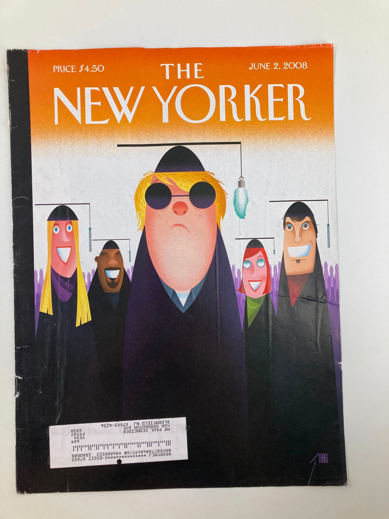 COVER ONLY The New Yorker June 2 2008 Foot in the Door by Bob Staake