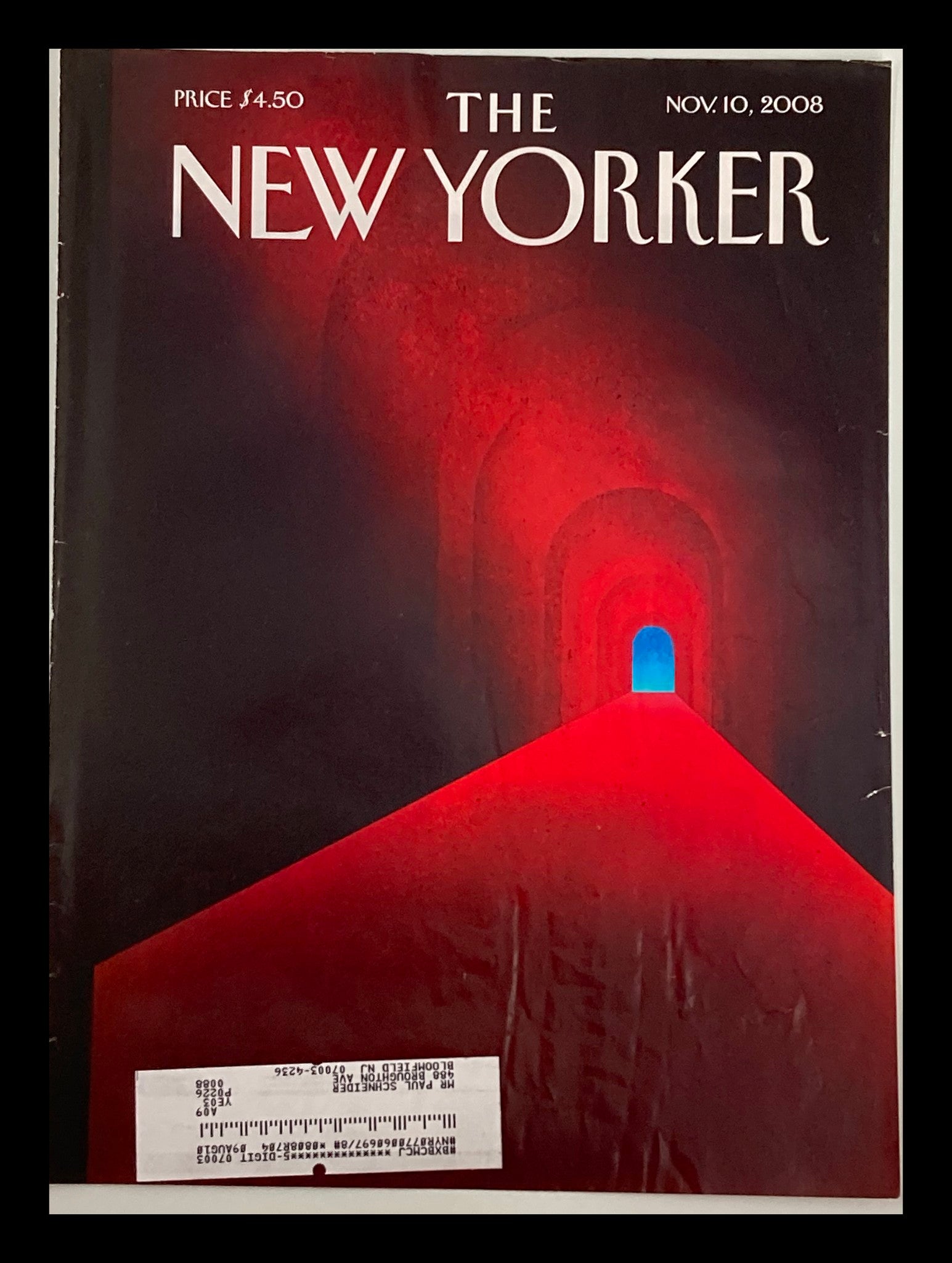 COVER ONLY The New Yorker November 10 2008 A Very Long Tunnel by Bryan Stauffer