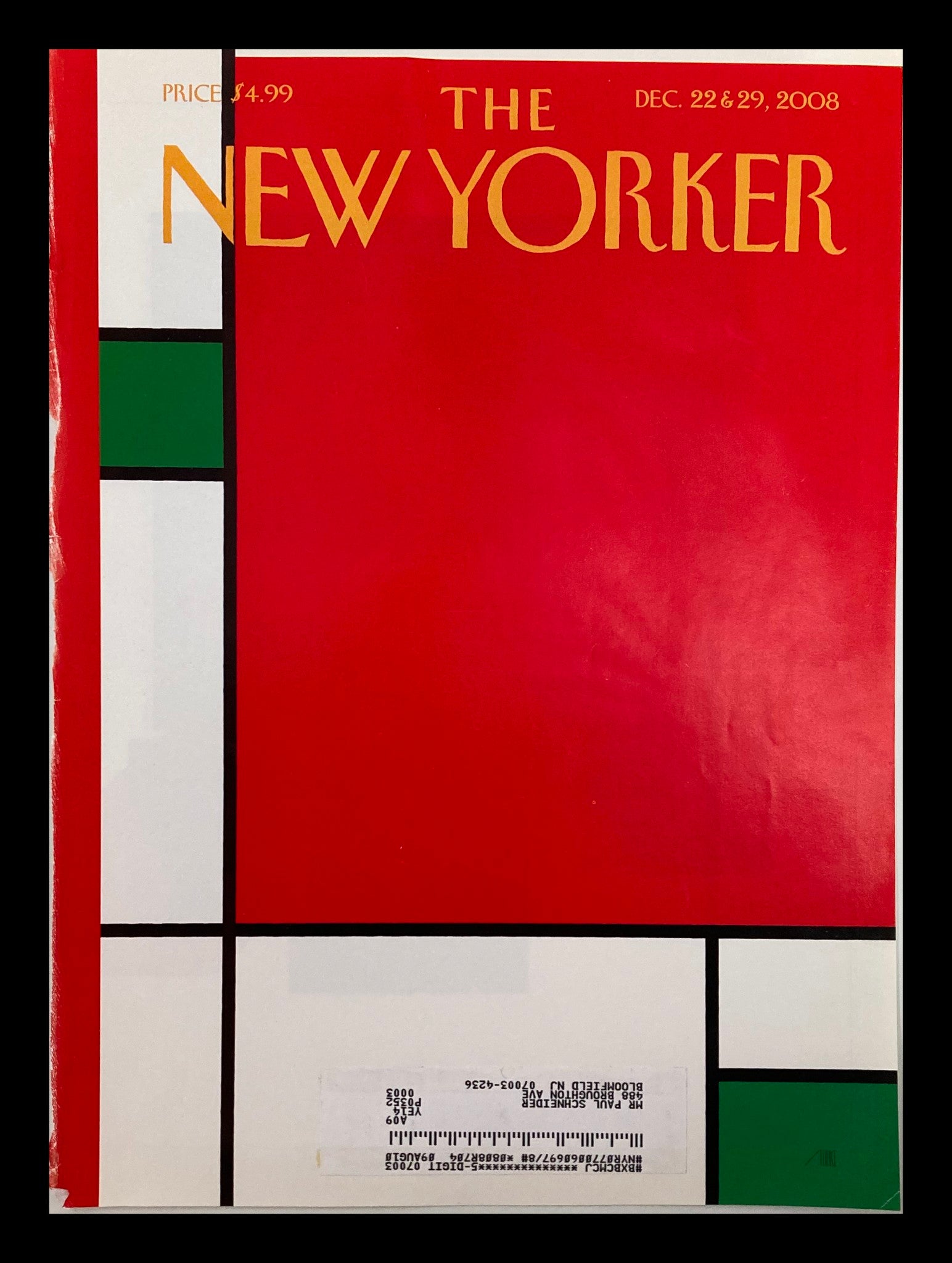 COVER ONLY The New Yorker December 22 & 29 2008 Christmas Box by Bob Staake