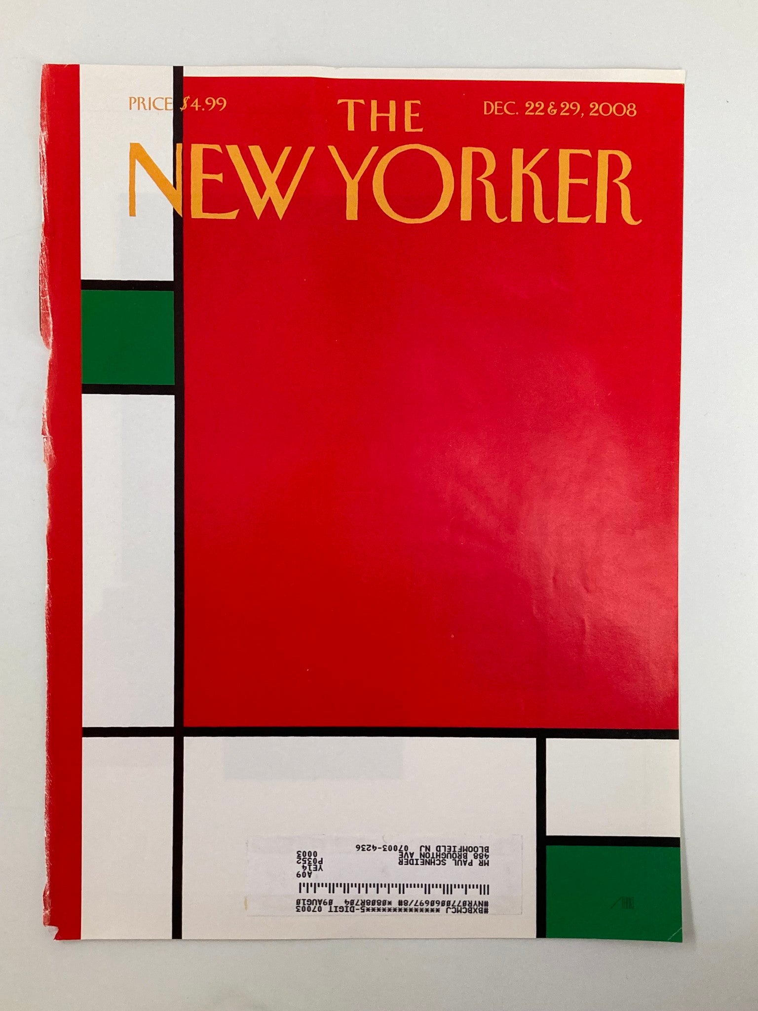 COVER ONLY The New Yorker December 22 & 29 2008 Christmas Box by Bob Staake