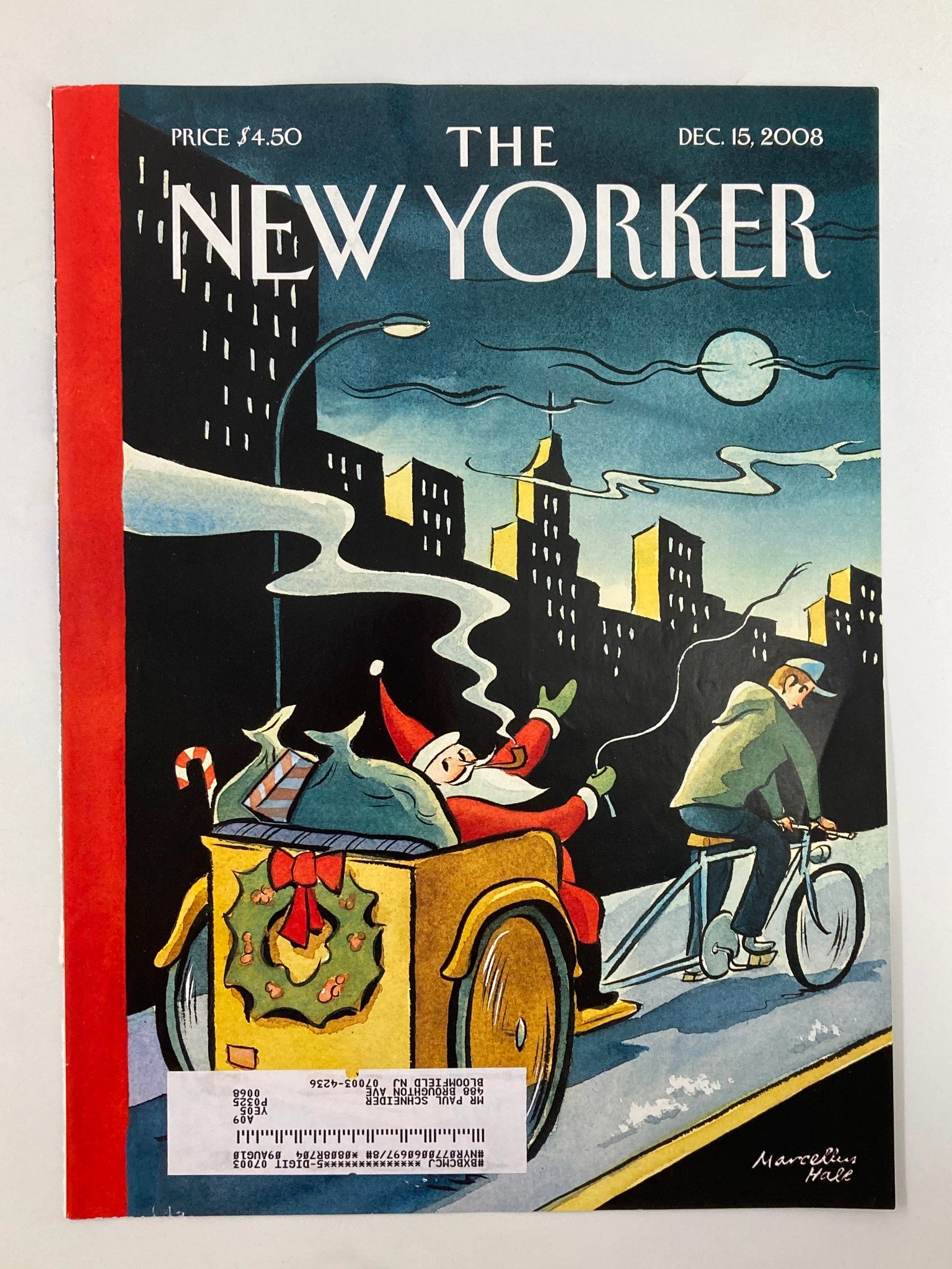 COVER ONLY The New Yorker December 15 2008 Green Christmas by Marcelius Hall