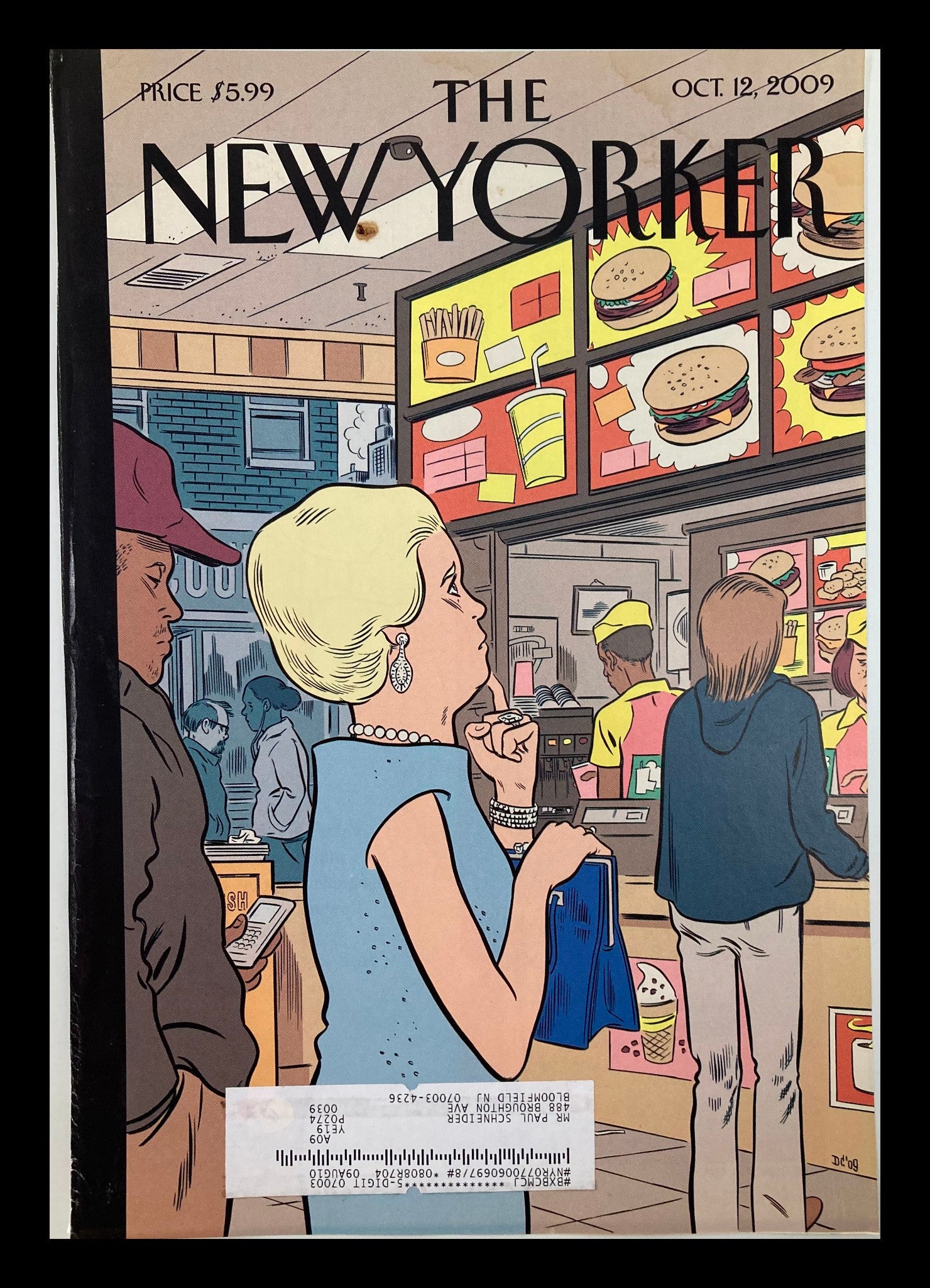 COVER ONLY The New Yorker October 12 2009 The Food Chain by Dan Clowes